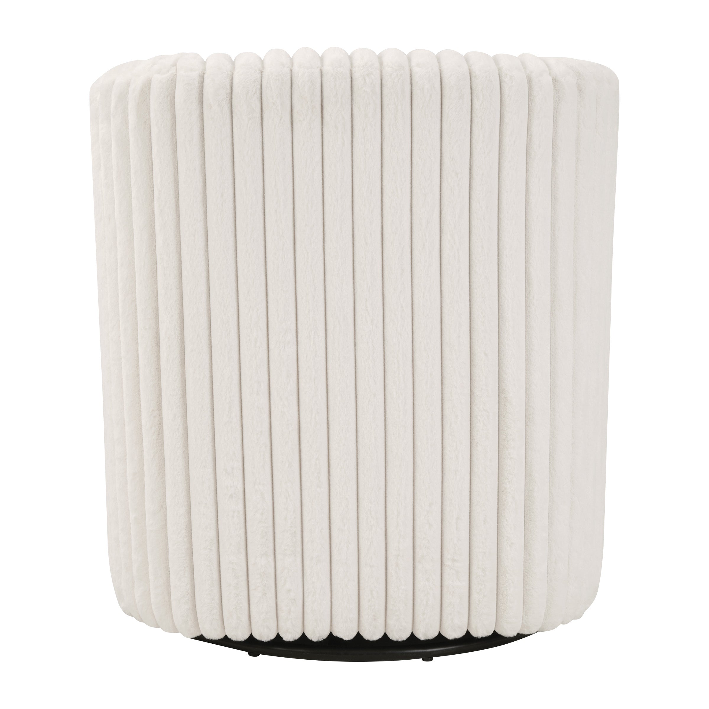 Lucia Swivel Chair - White Cord Fur