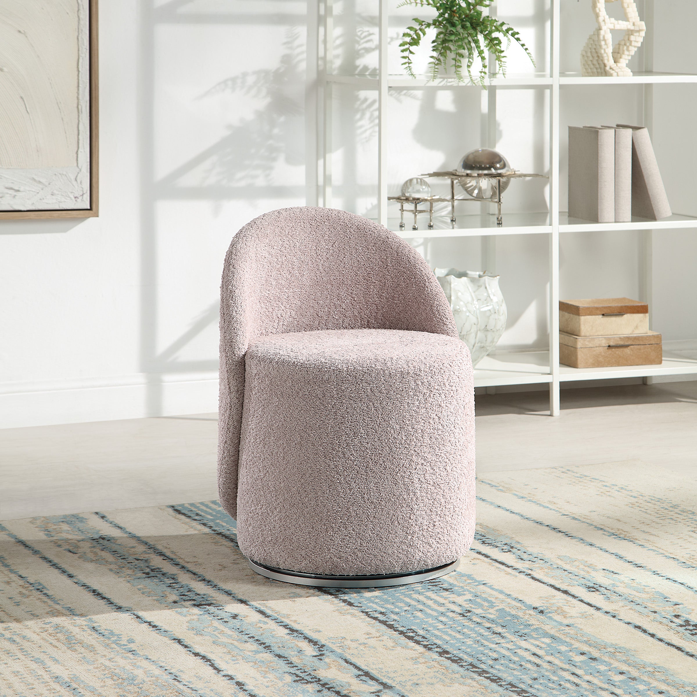 Lystra Swivel Vanity Chair - Dusty Rose