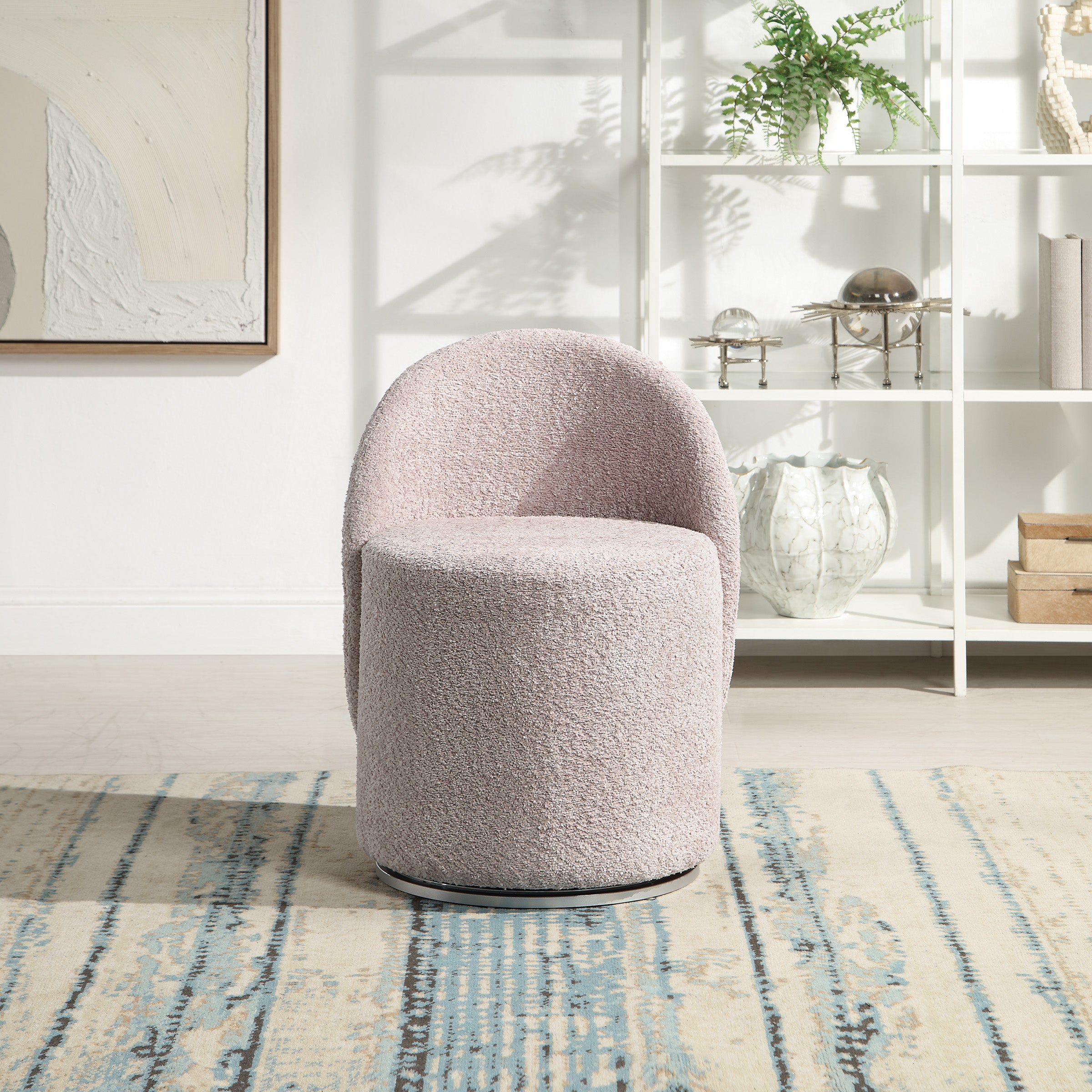 Lystra Swivel Vanity Chair - Dusty Rose