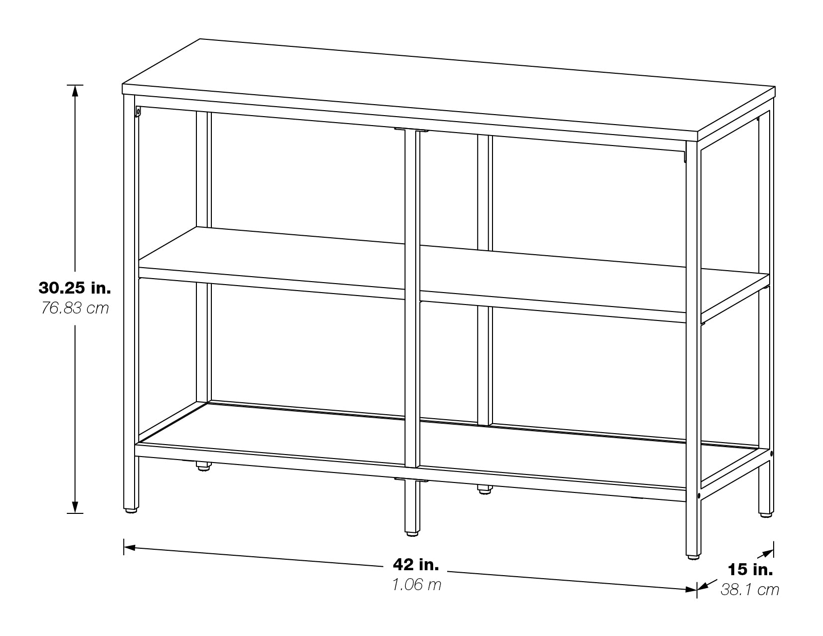 Modern Life Bookcase in Black - Black