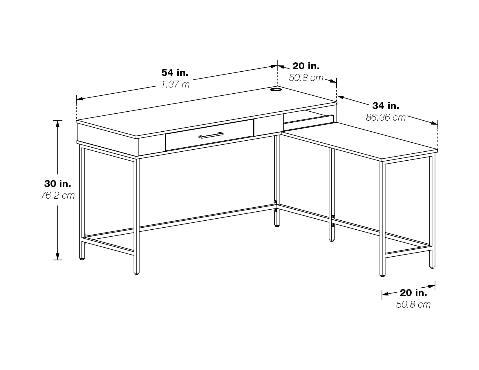 Modern Life Desk in Black - Black
