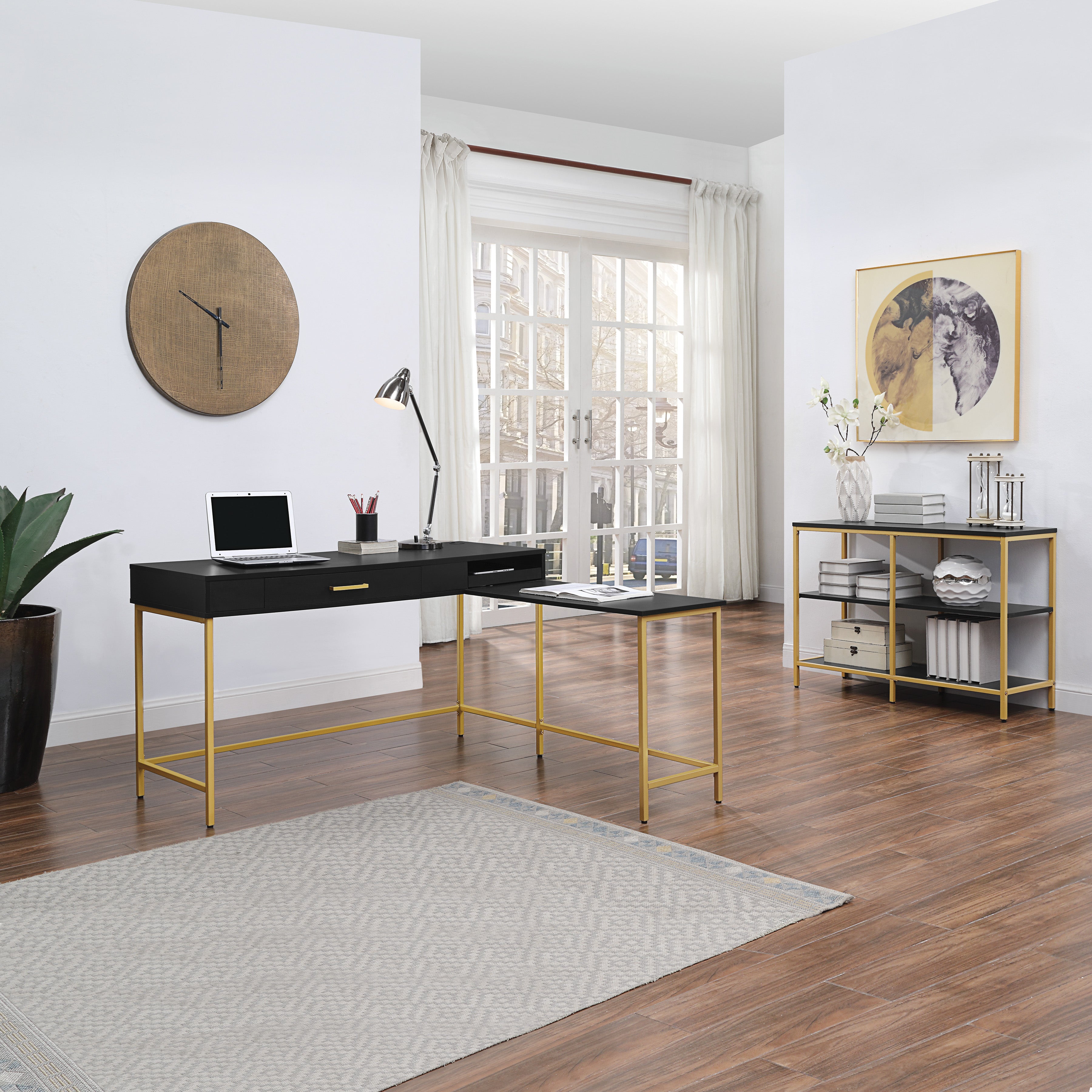 Modern Life Desk in Black - Black