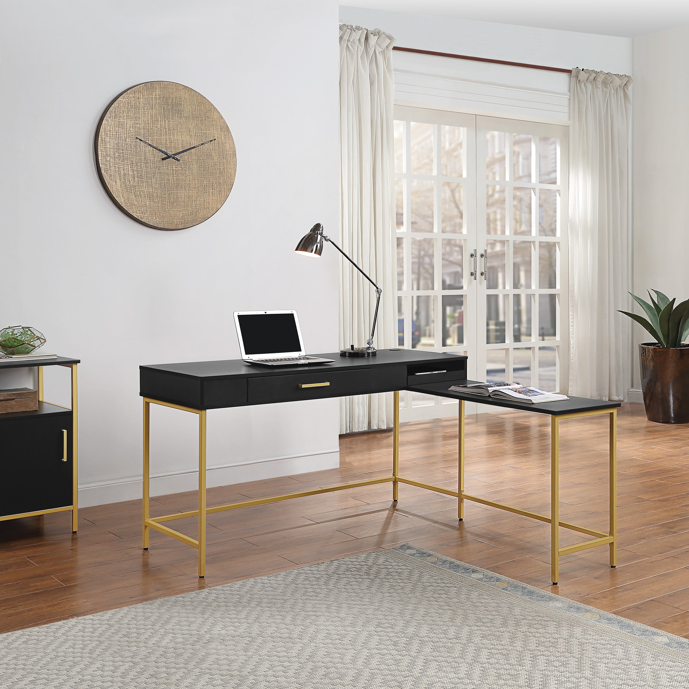 Modern Life Desk in Black - Black
