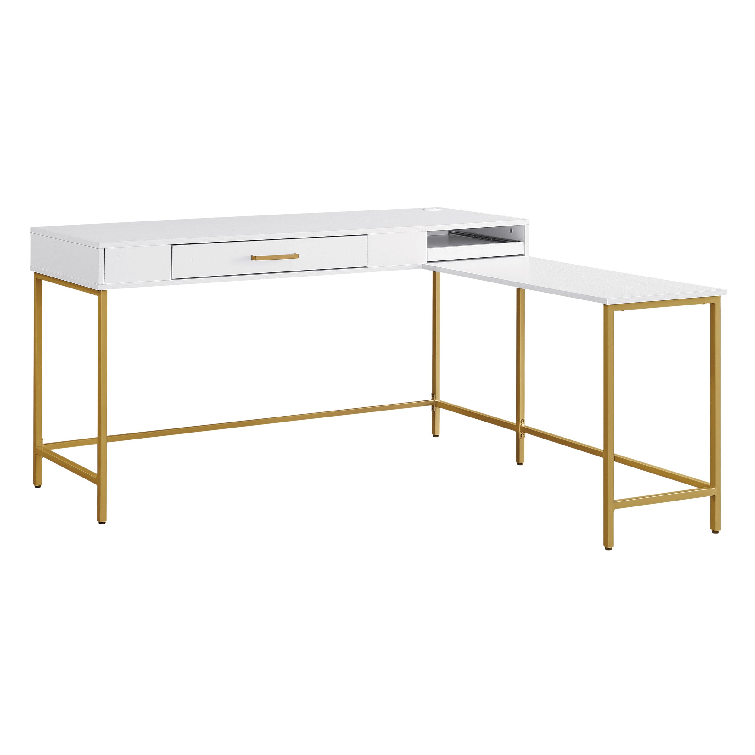 Modern Life Desk in White - White