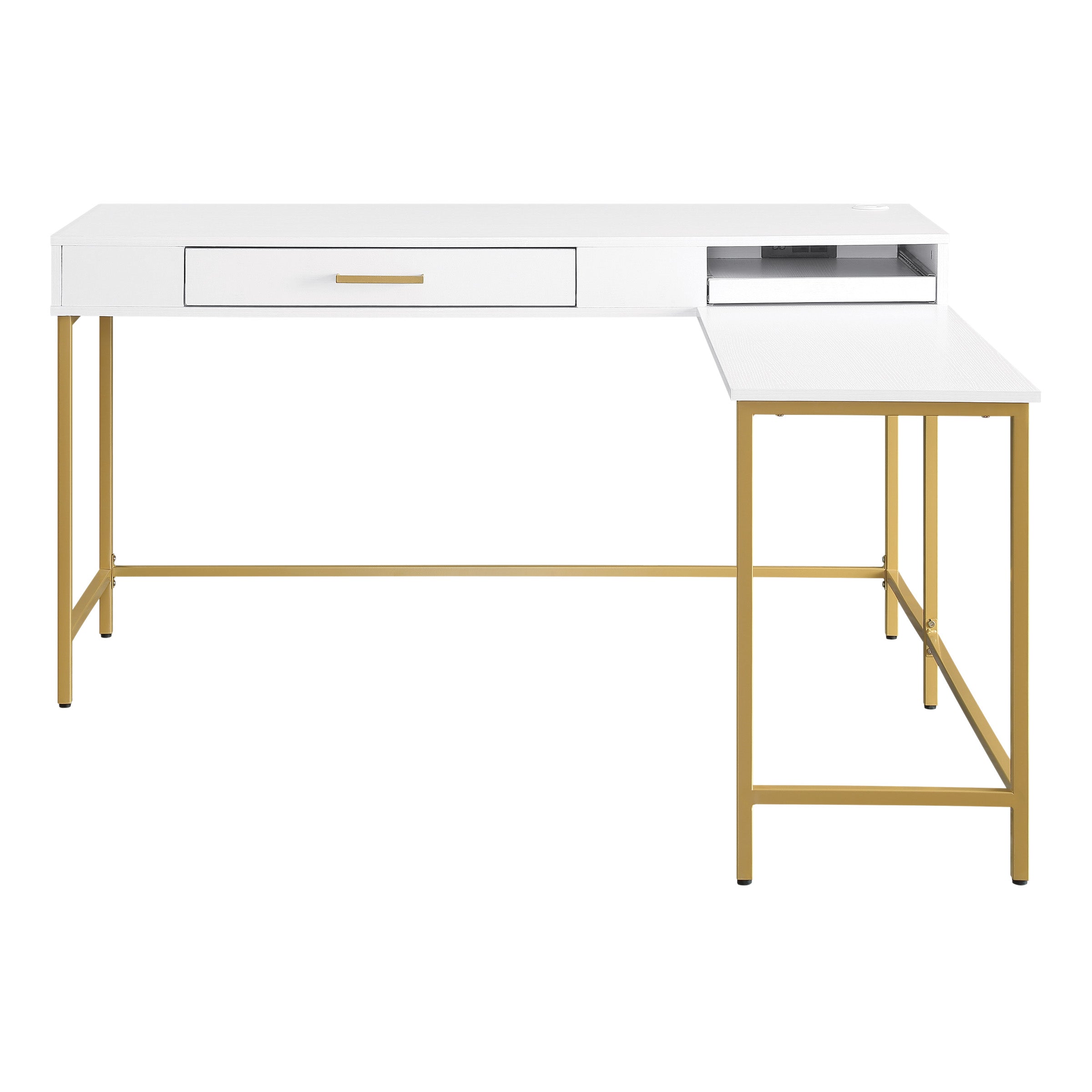 Modern Life Desk in White - White