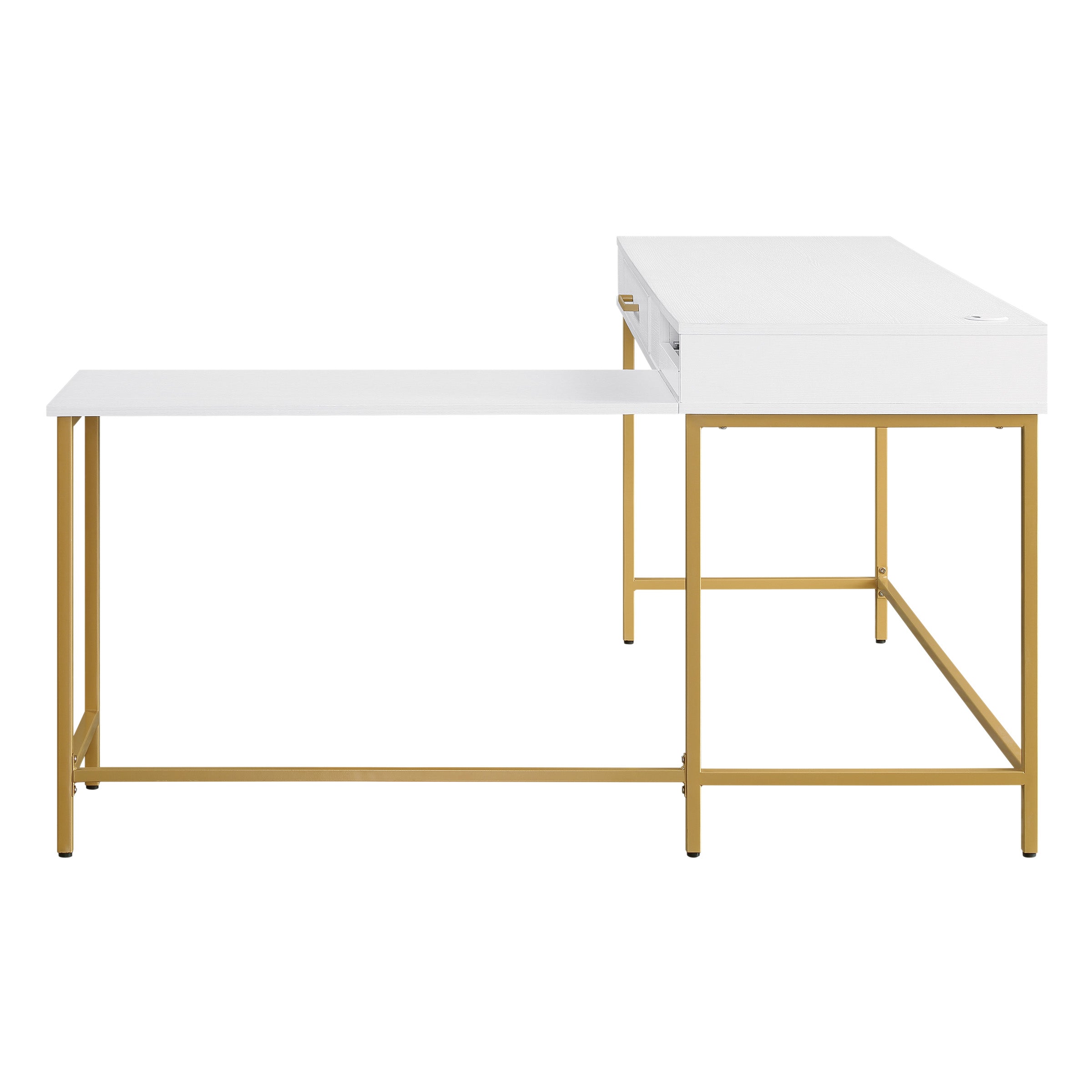 Modern Life Desk in White - White