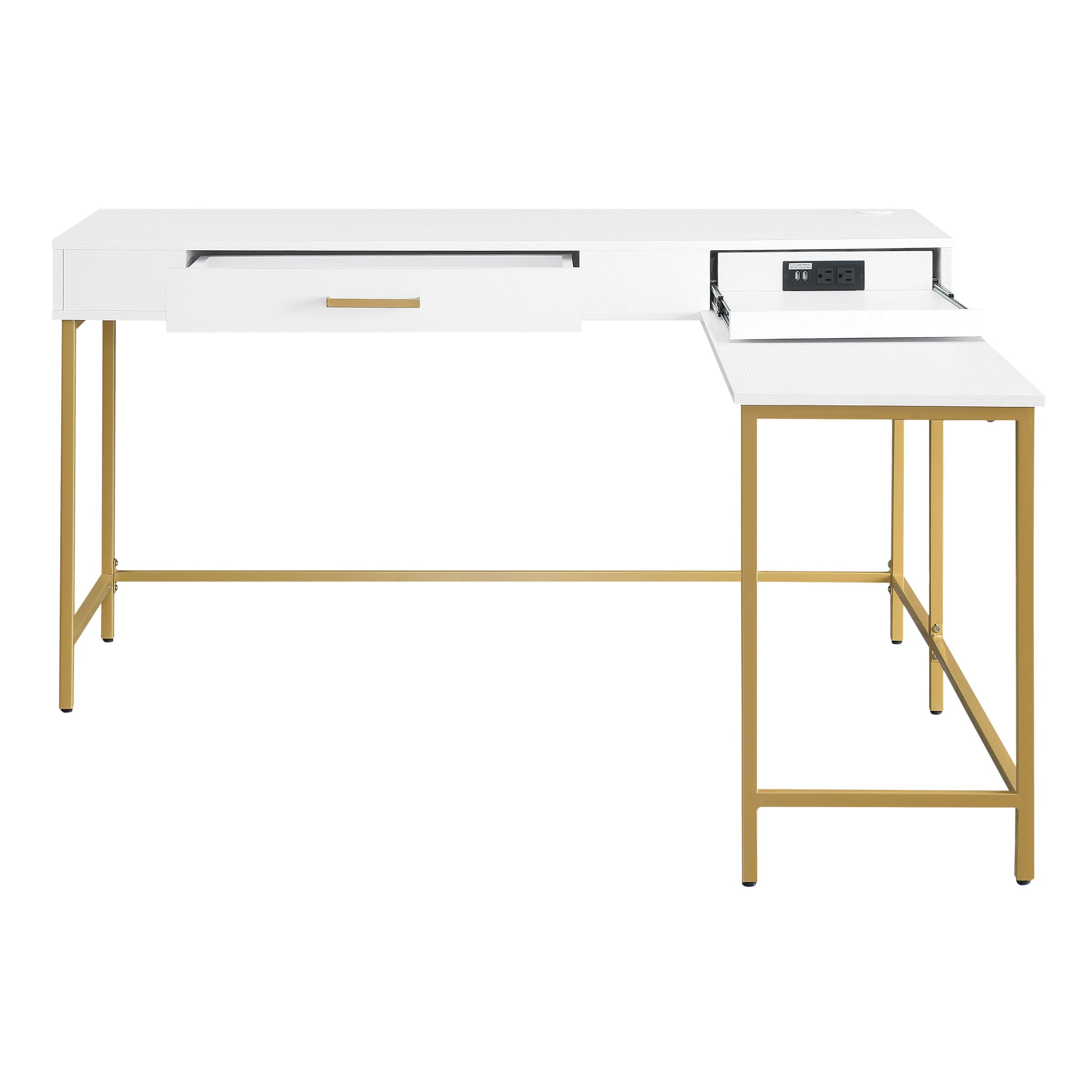 Modern Life Desk in White - White