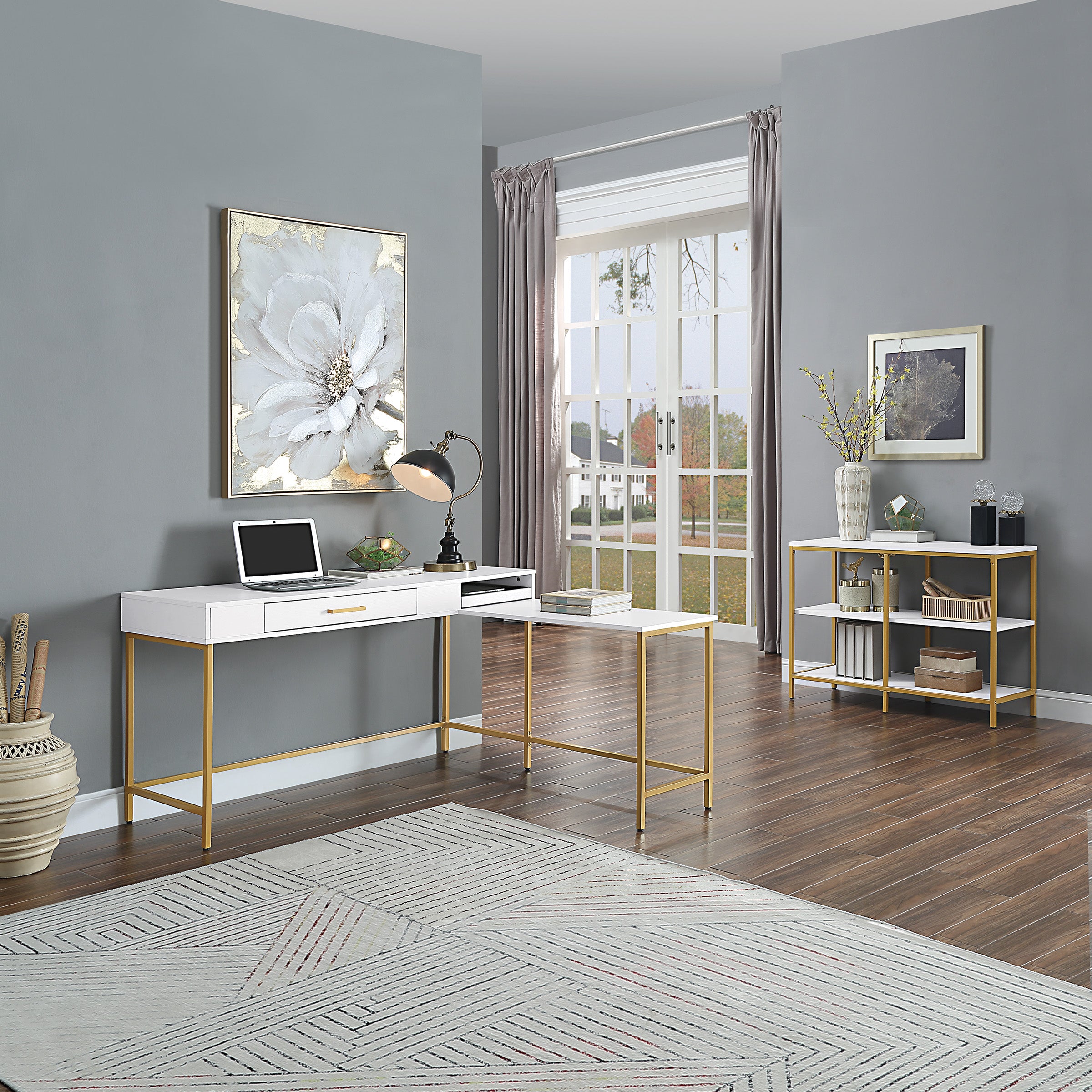 Modern Life Desk in White - White