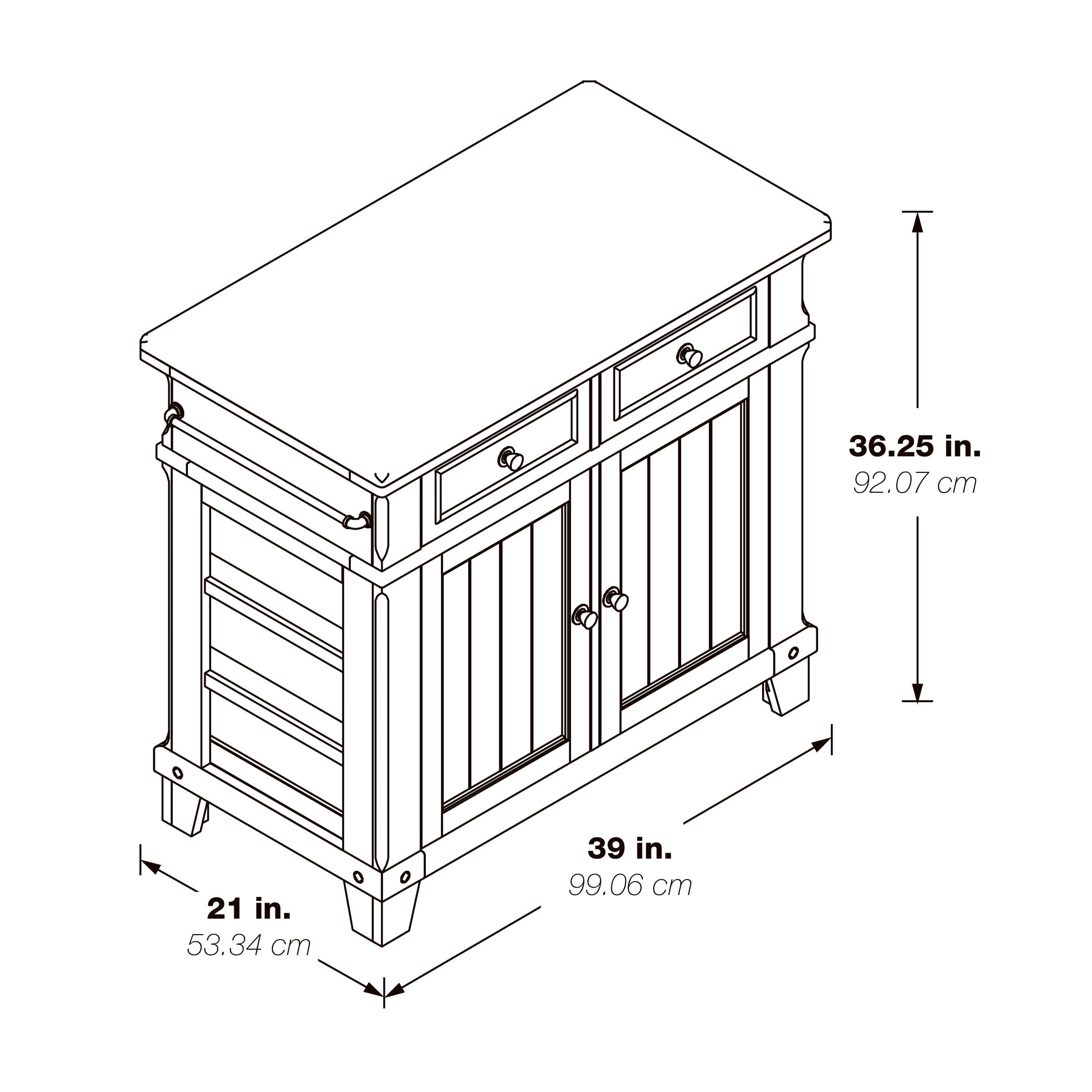 Madison Kitchen Island - Black