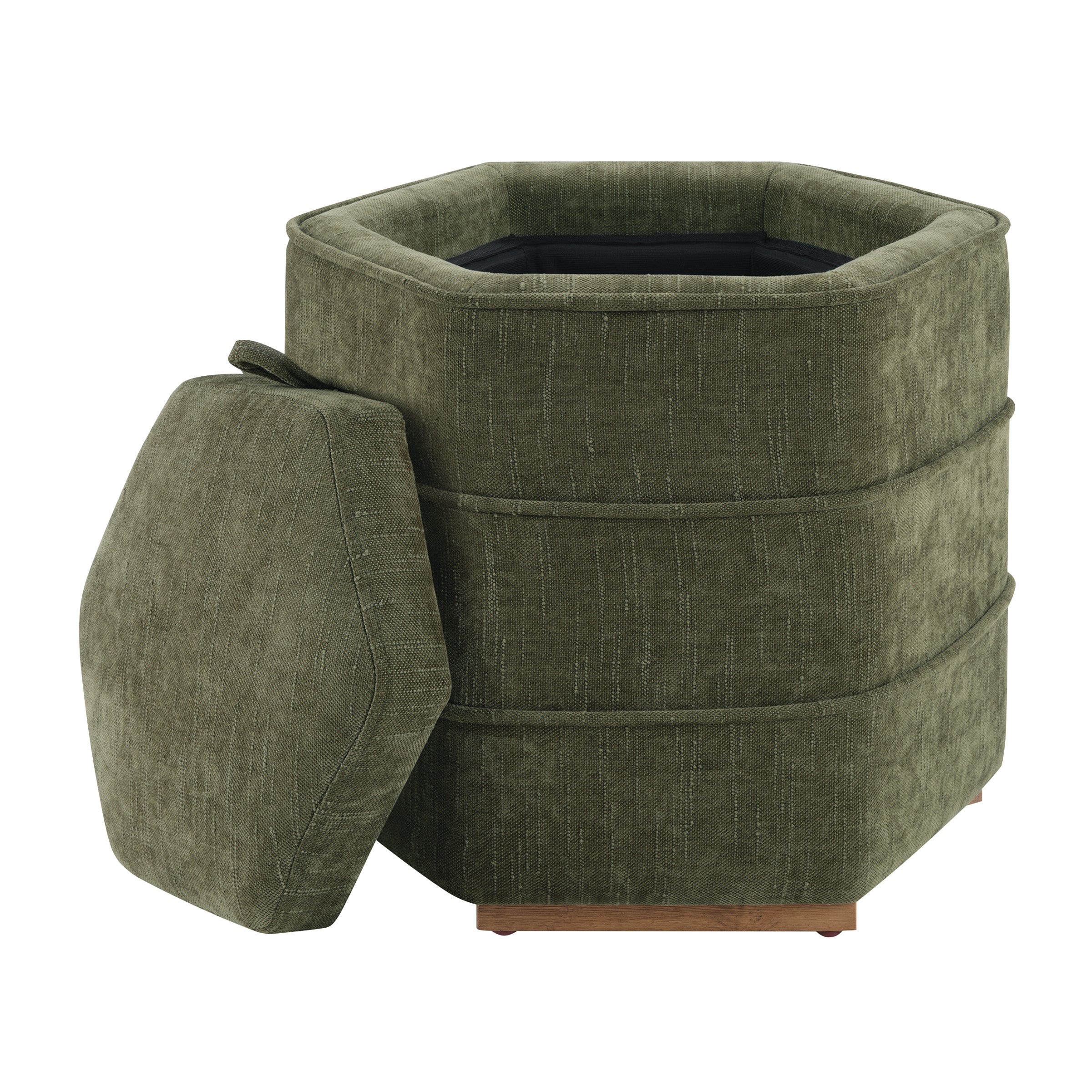 Maddox 6-sided Storage Ottoman - Bottle Green
