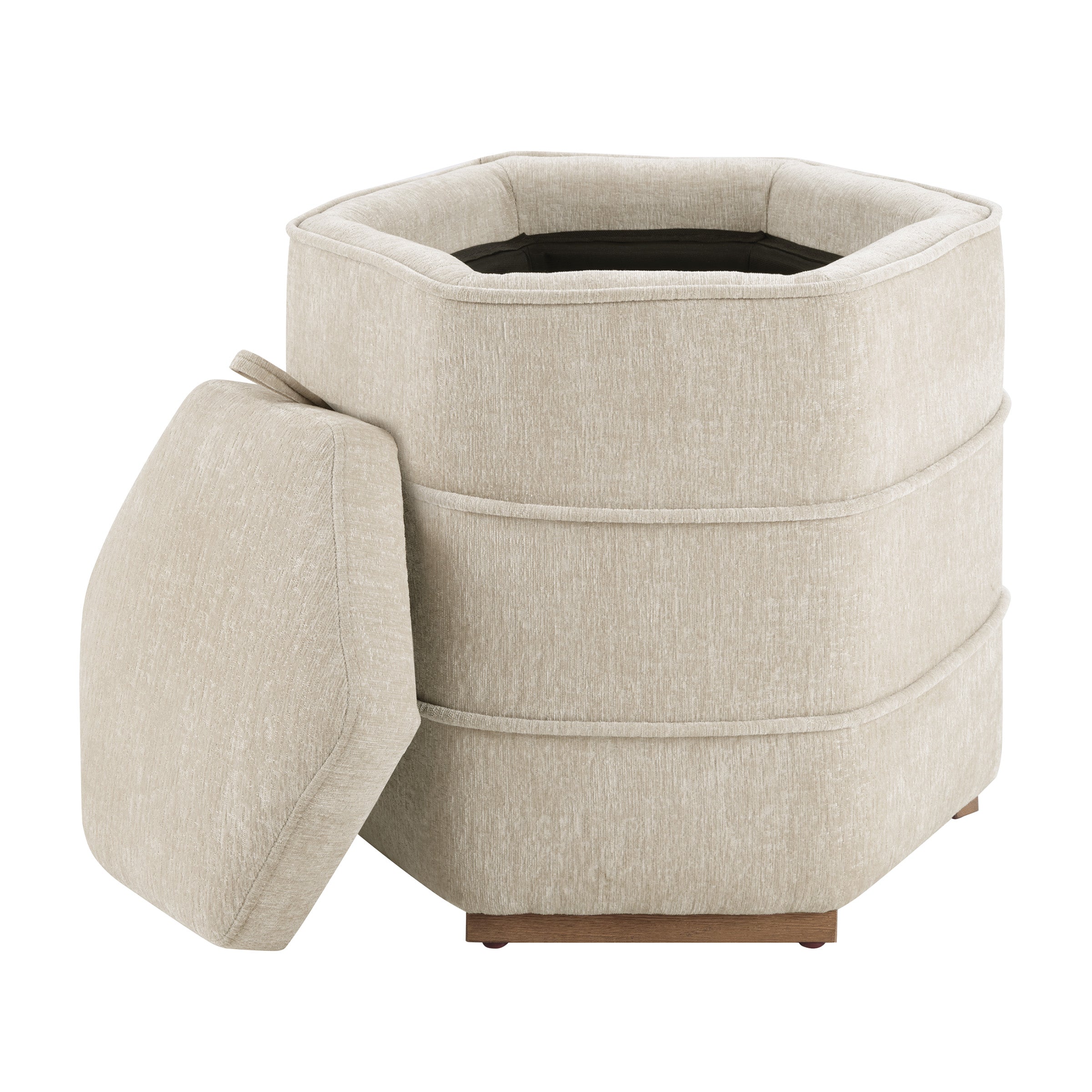 Maddox 6-sided Storage Ottoman - Linen