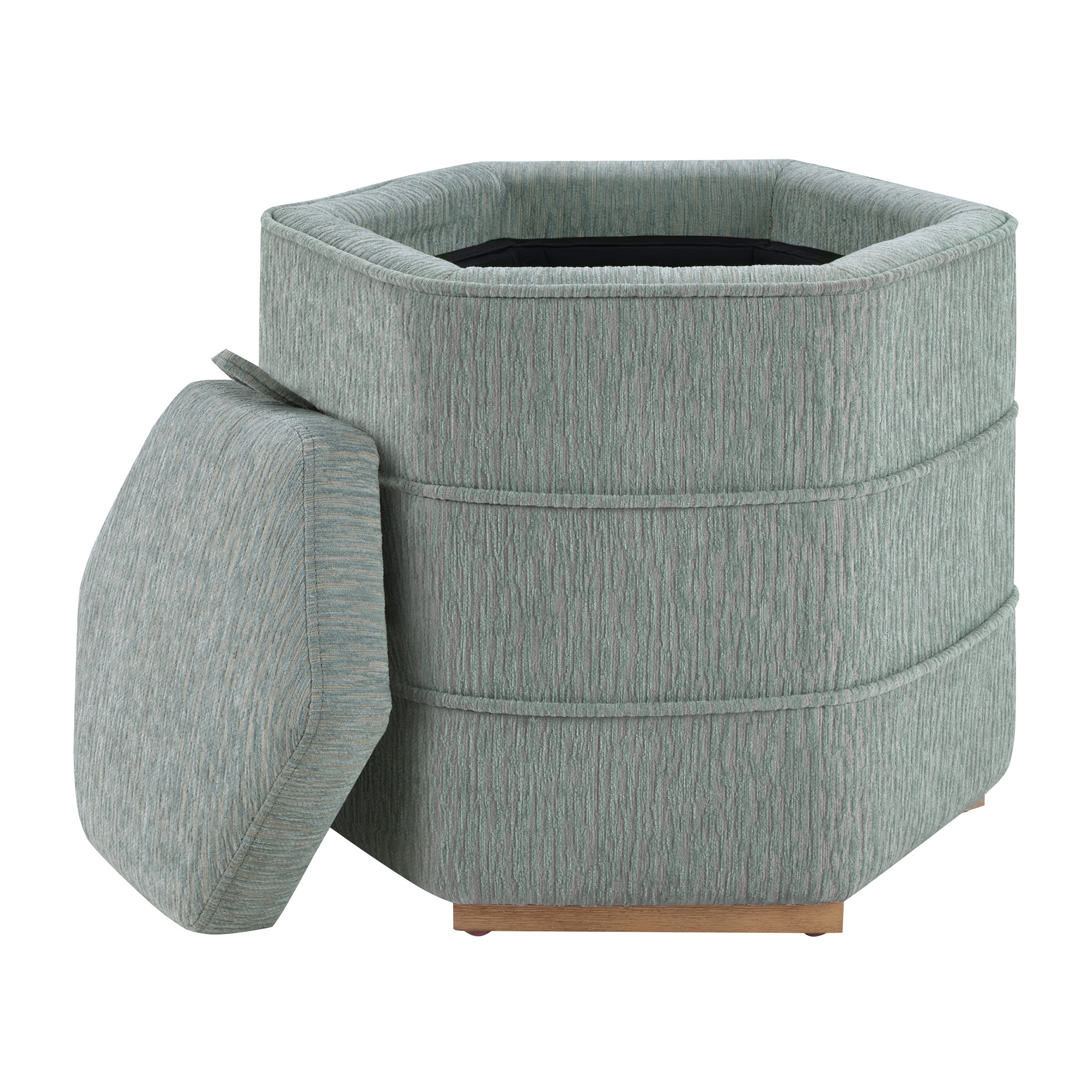 Maddox 6-sided Storage Ottoman - Mist