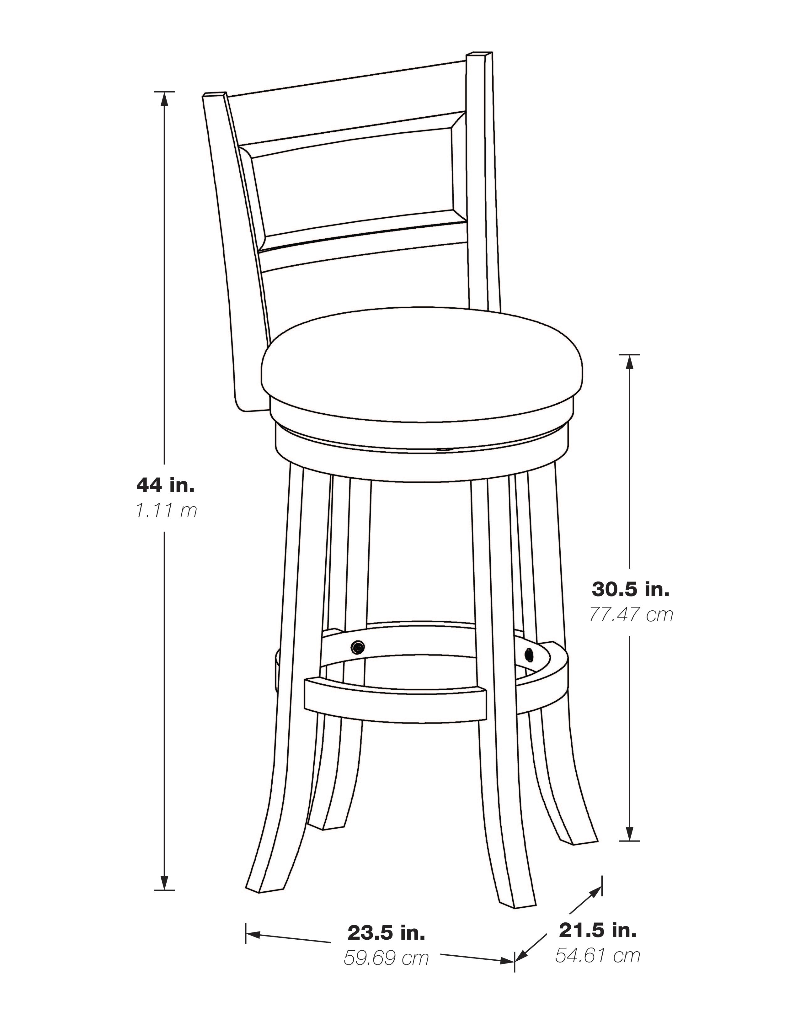 Swivel Stool 30" - Cream / Dark Walnut Finish