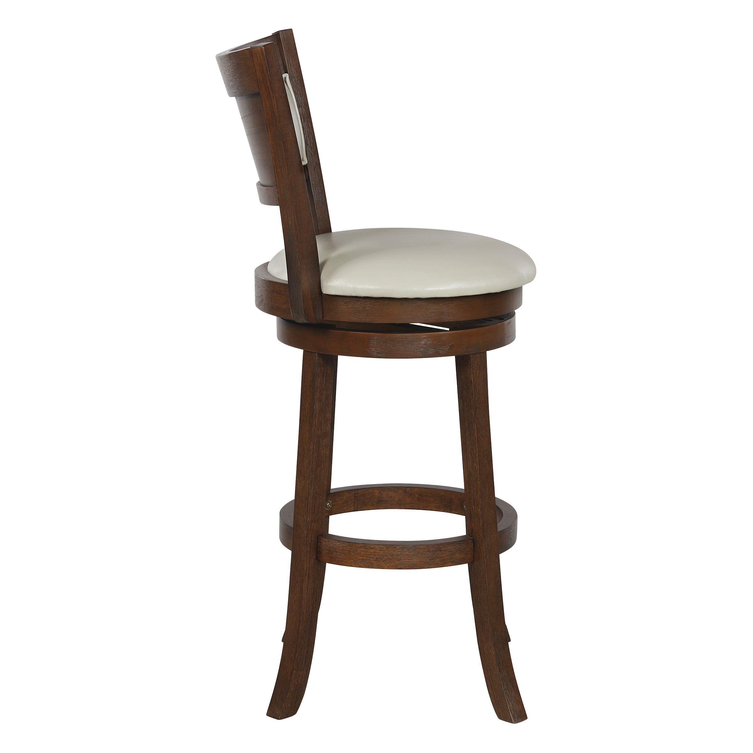 Swivel Stool 30" - Cream / Dark Walnut Finish