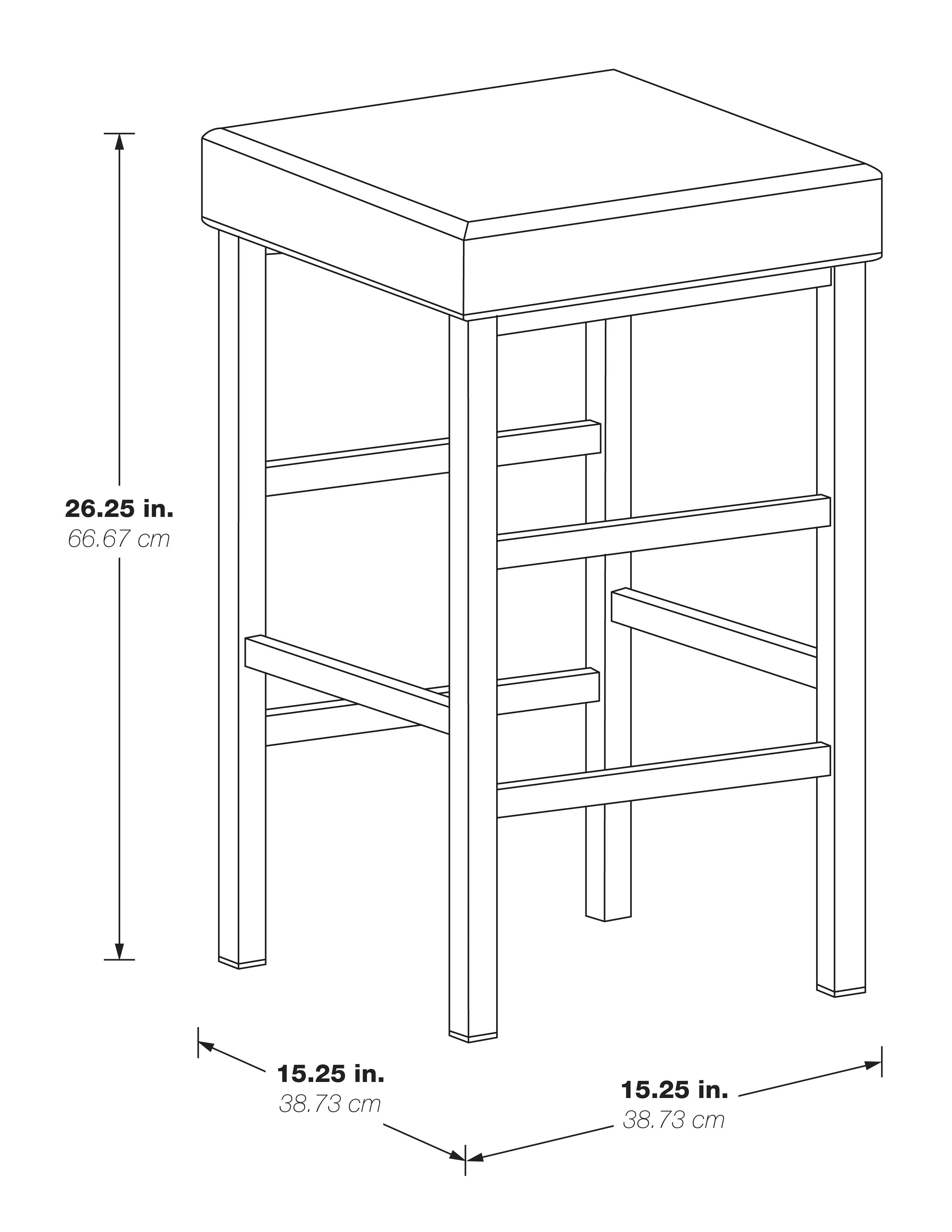 26" Gold Backless Stool - White