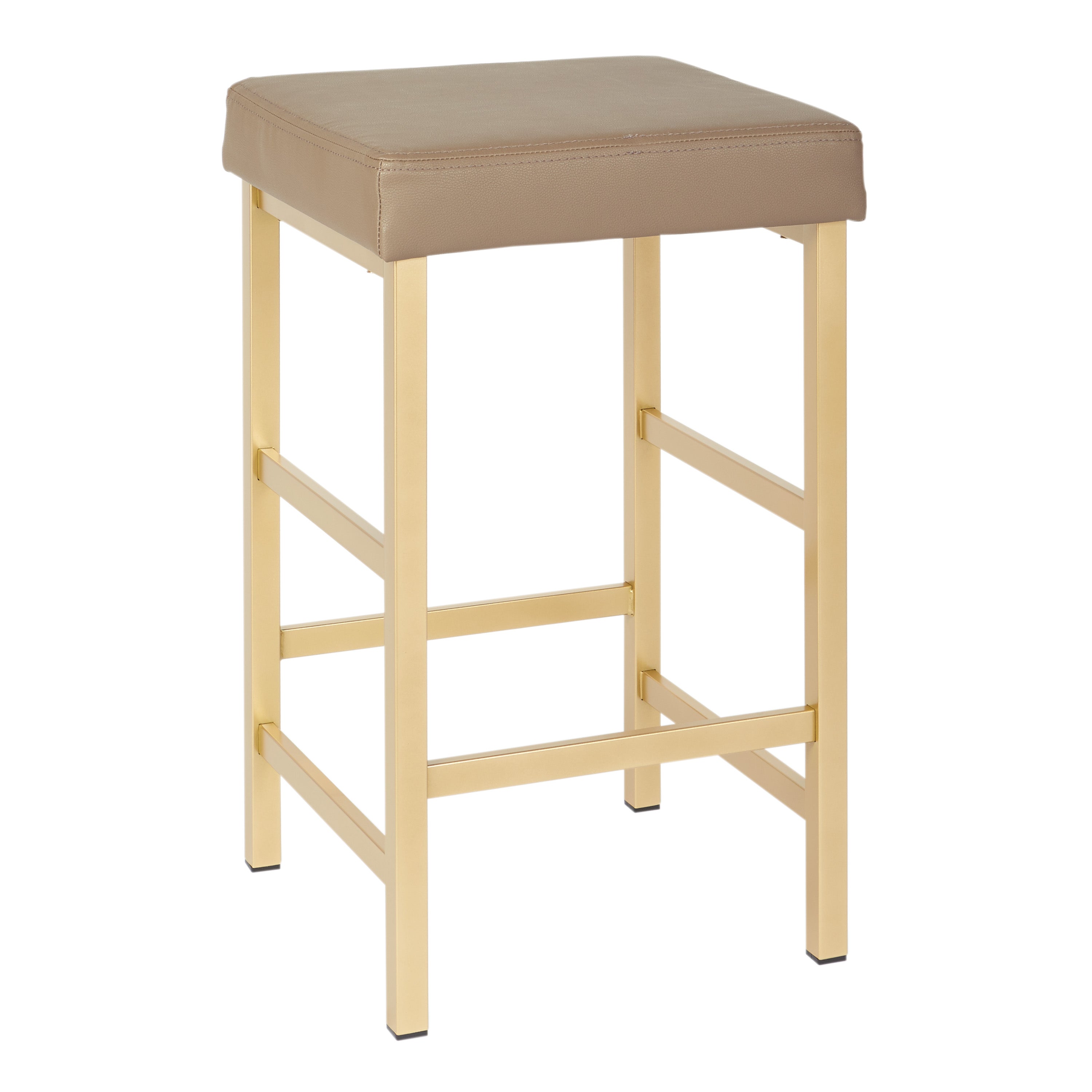 26" Gold Backless Stool - Camel