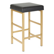 26" Gold Backless Stool - Black
