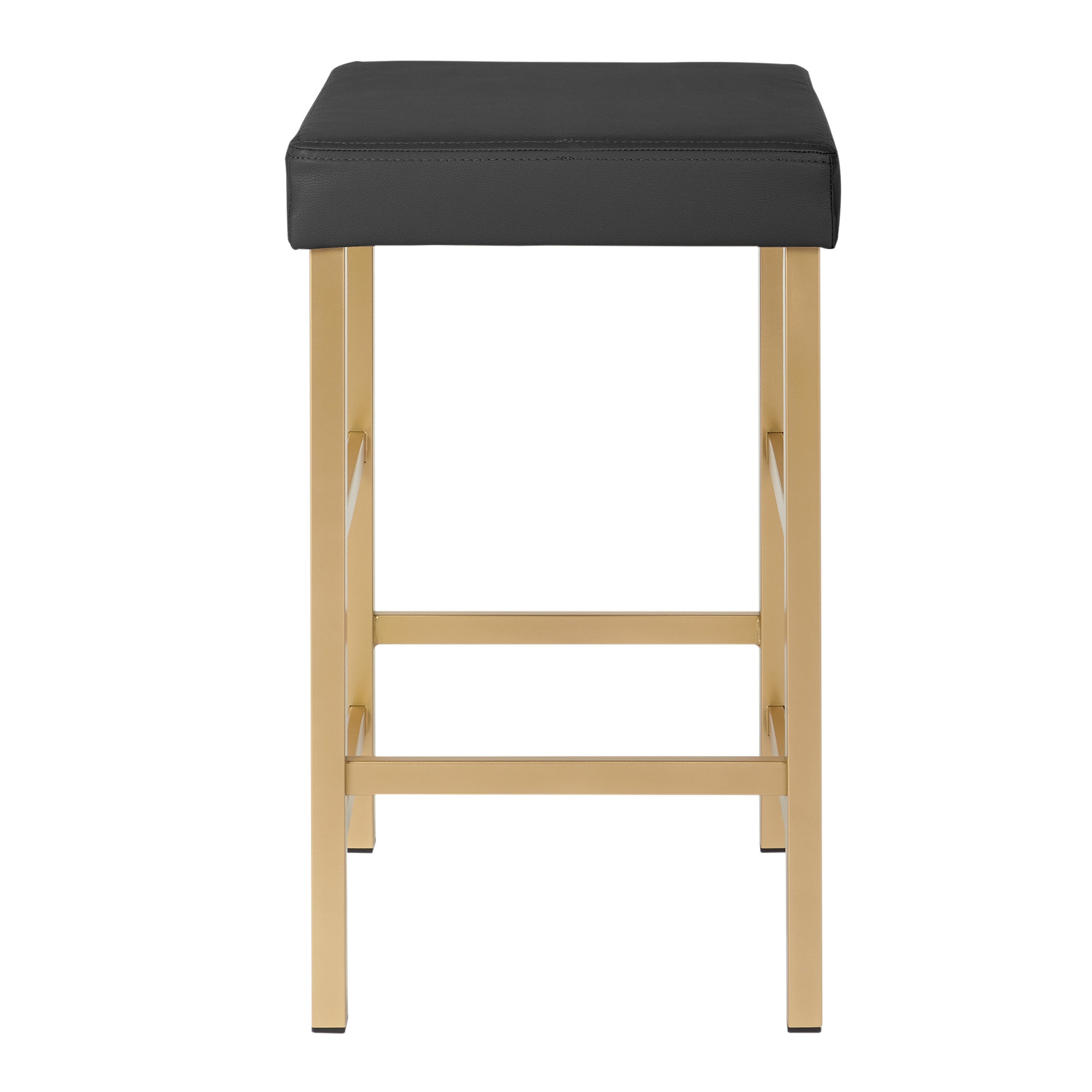 26" Gold Backless Stool - Black
