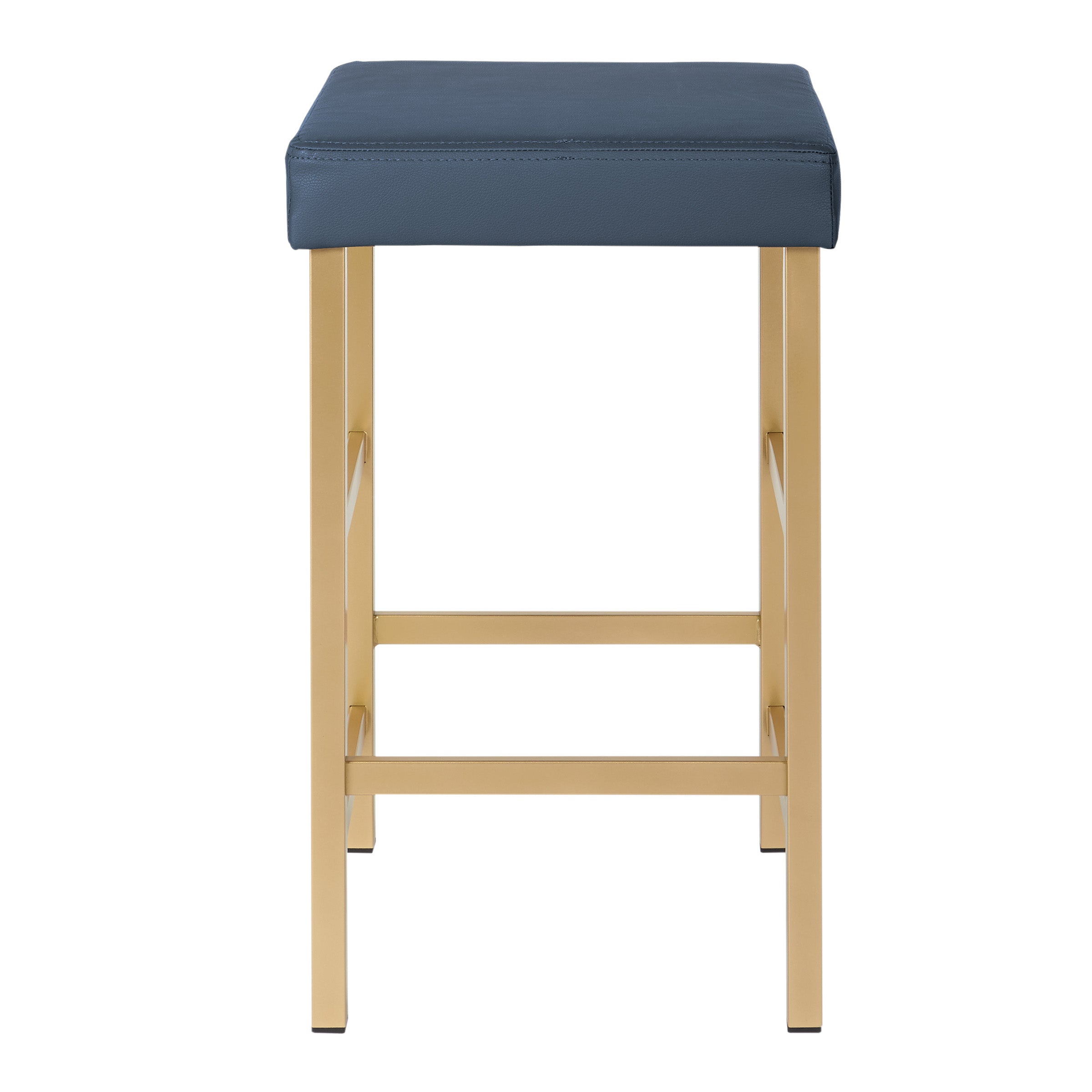 26" Gold Backless Stool - Blue