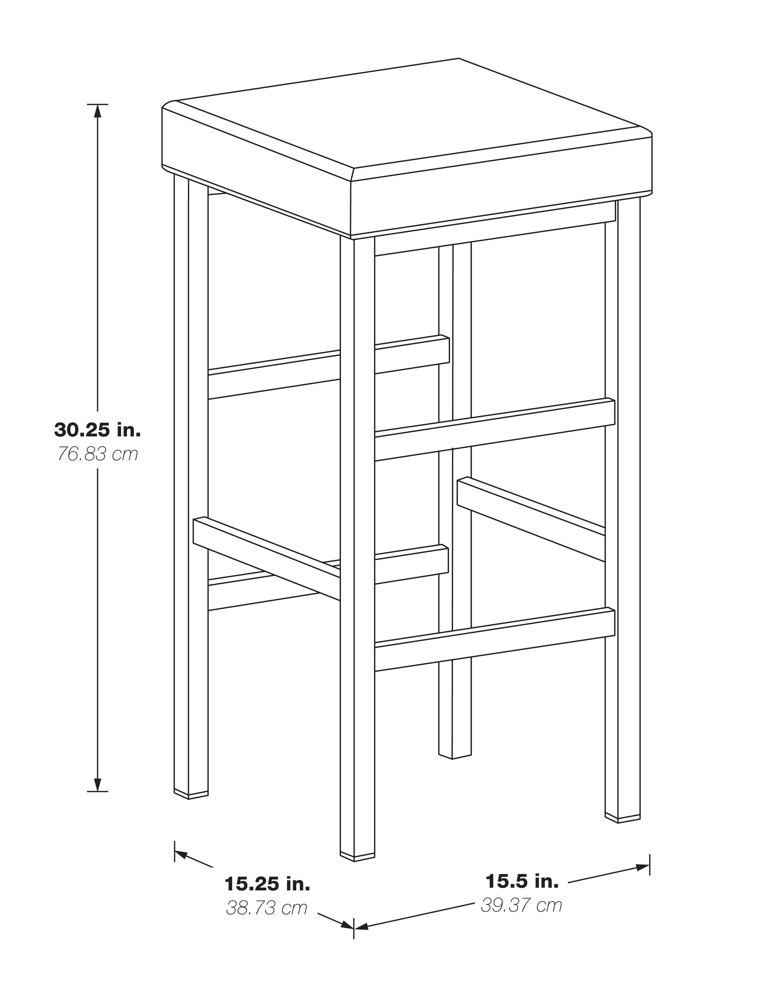 30" Chrome Backless Stool - Black