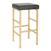 30" Gold Backless Stool - Black