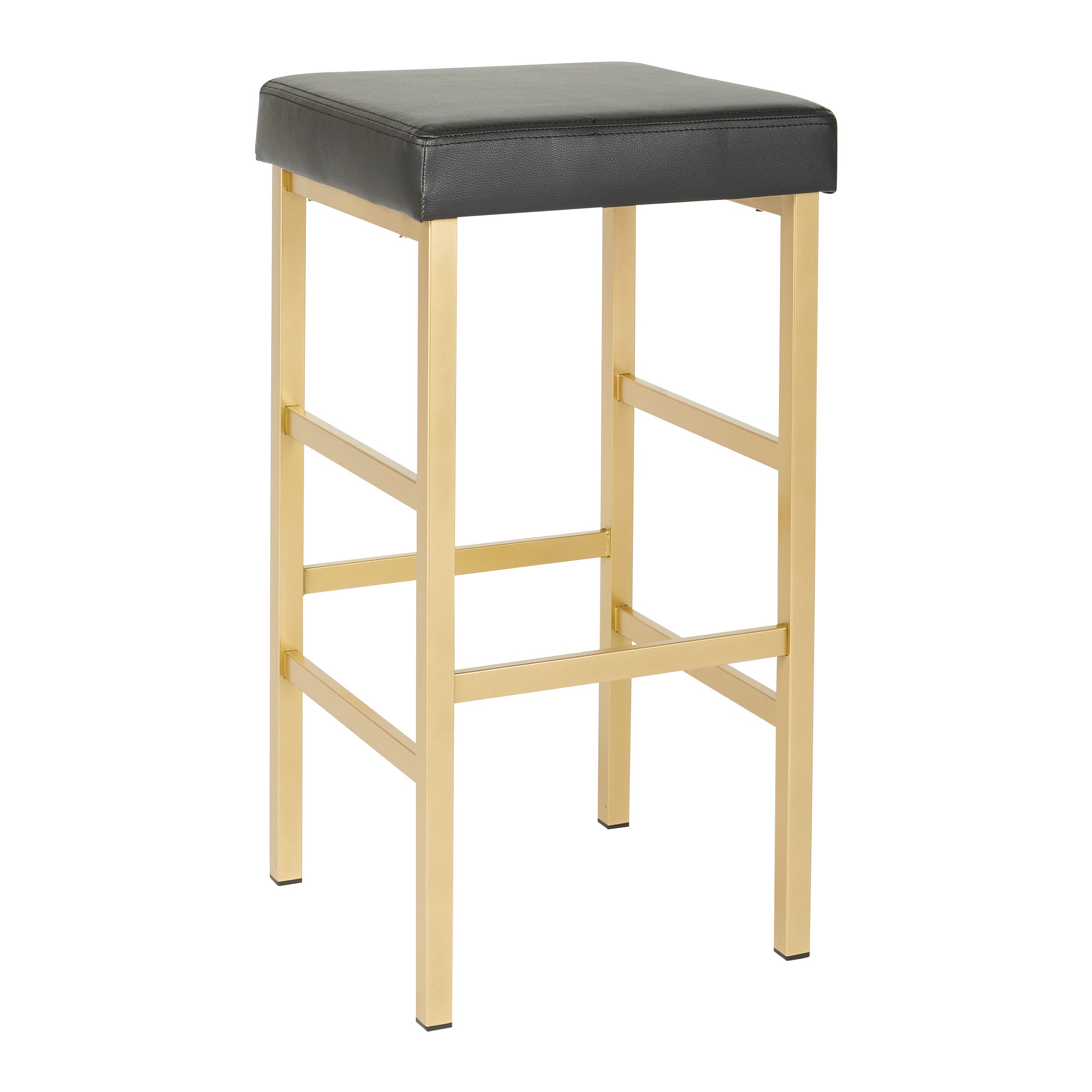 30" Gold Backless Stool - Black