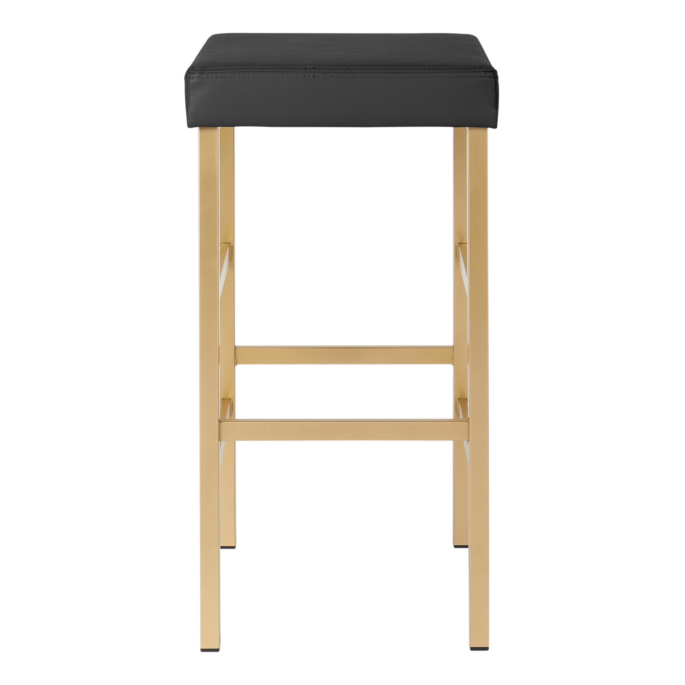 30" Gold Backless Stool - Black