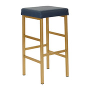30" Gold Backless Stool - Blue