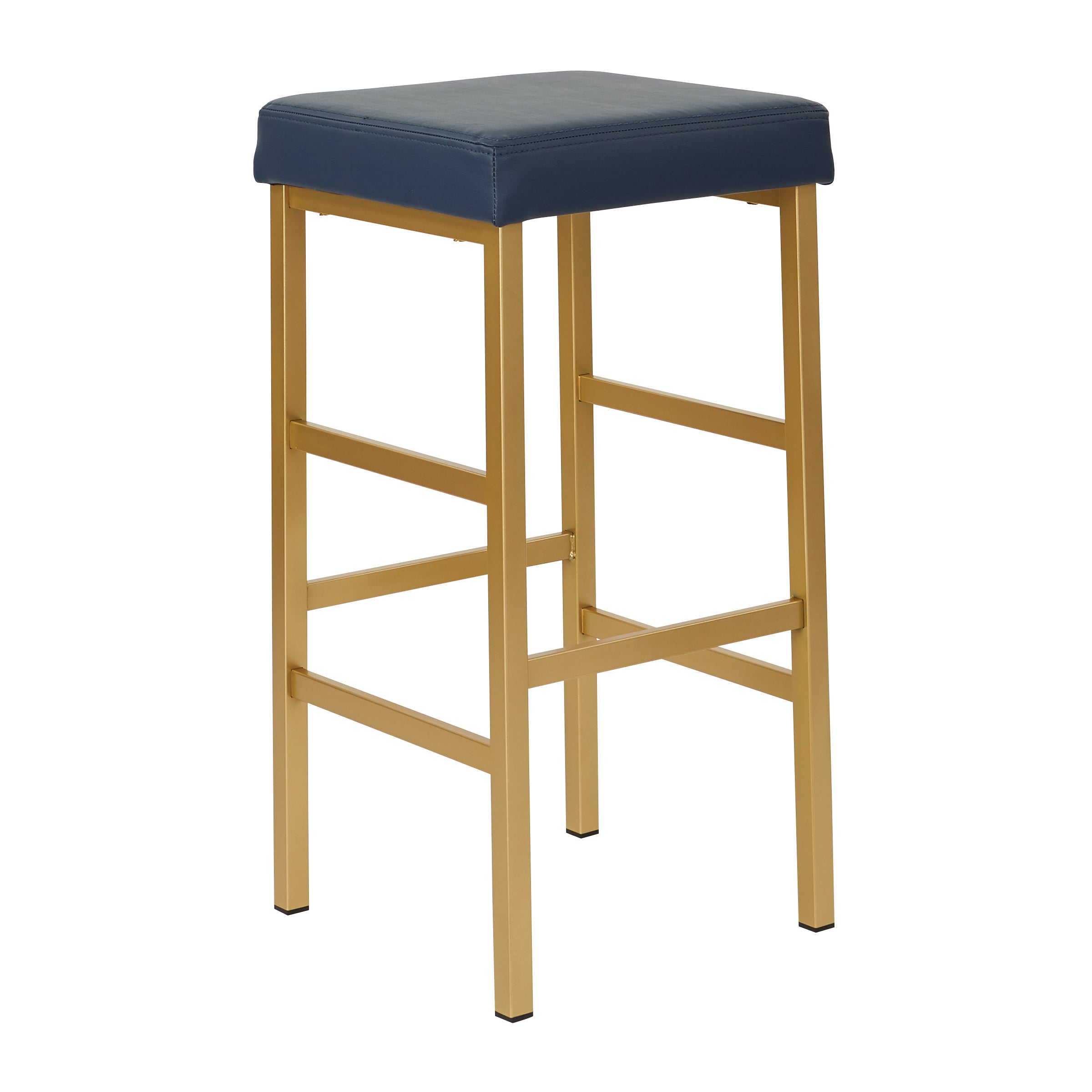 30" Gold Backless Stool - Blue
