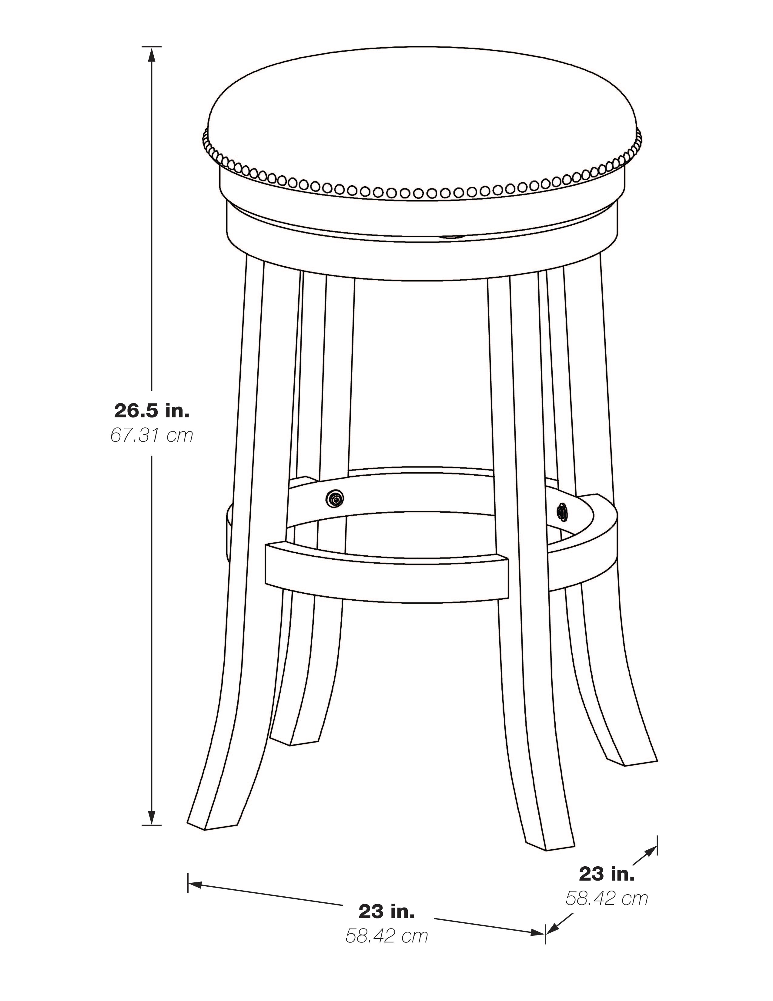 Round Backless Swivel Stool 2 Pack - Beige / Dark Walnut