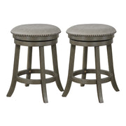 Round Backless Swivel Stool 2 Pack - Dove / Antique Grey