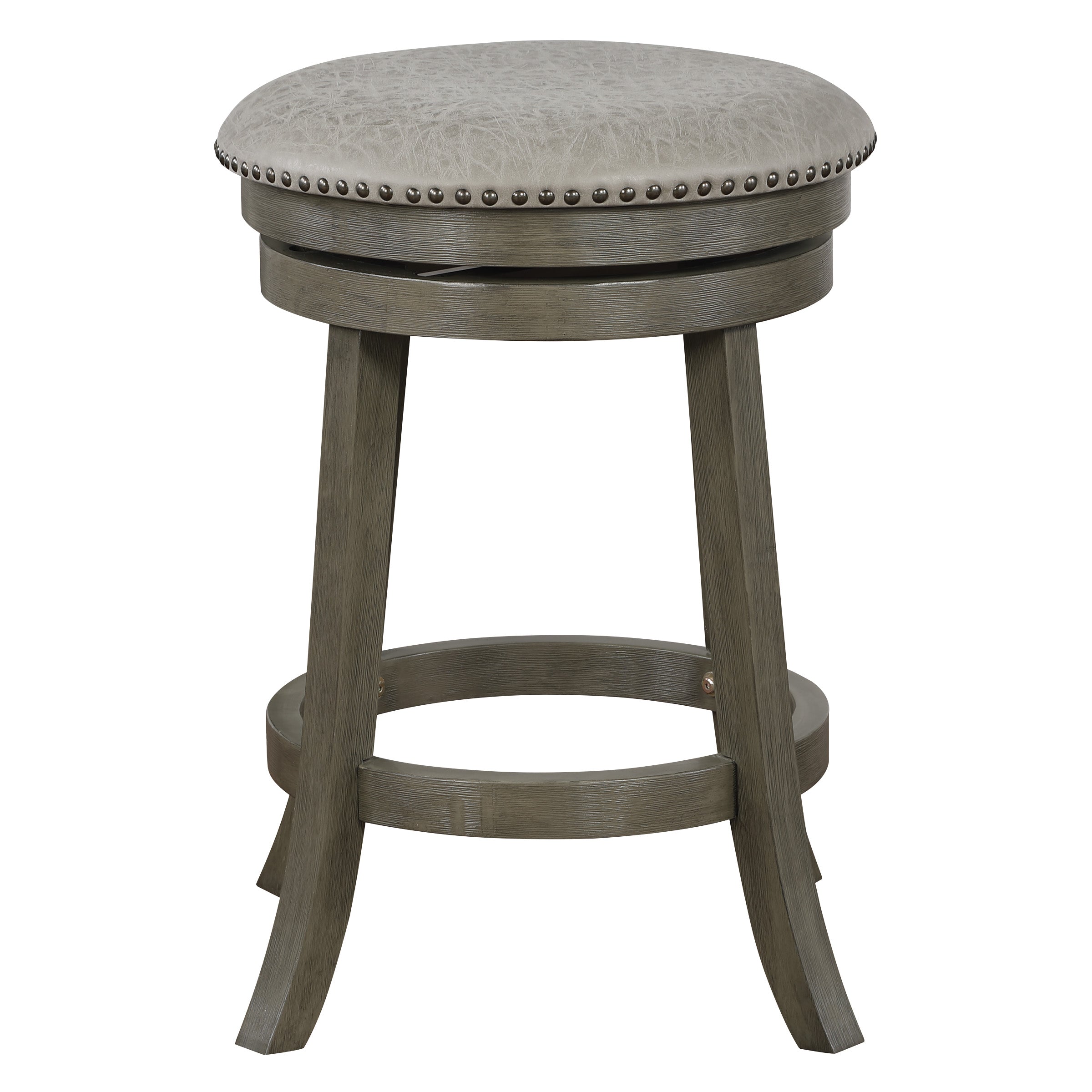 Round Backless Swivel Stool 2 Pack - Dove / Antique Grey