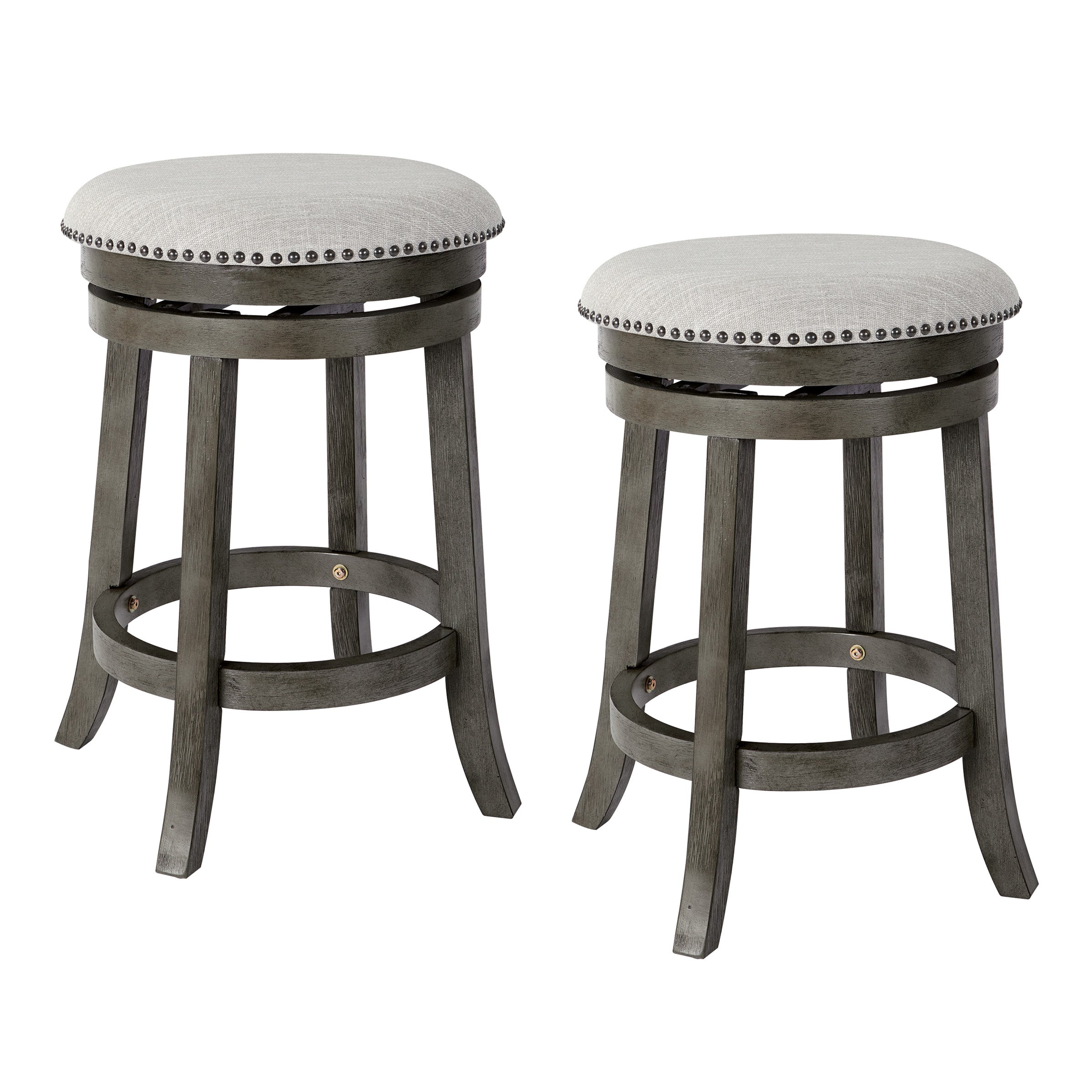 Round Backless Swivel Stool 2-Pack - Grey