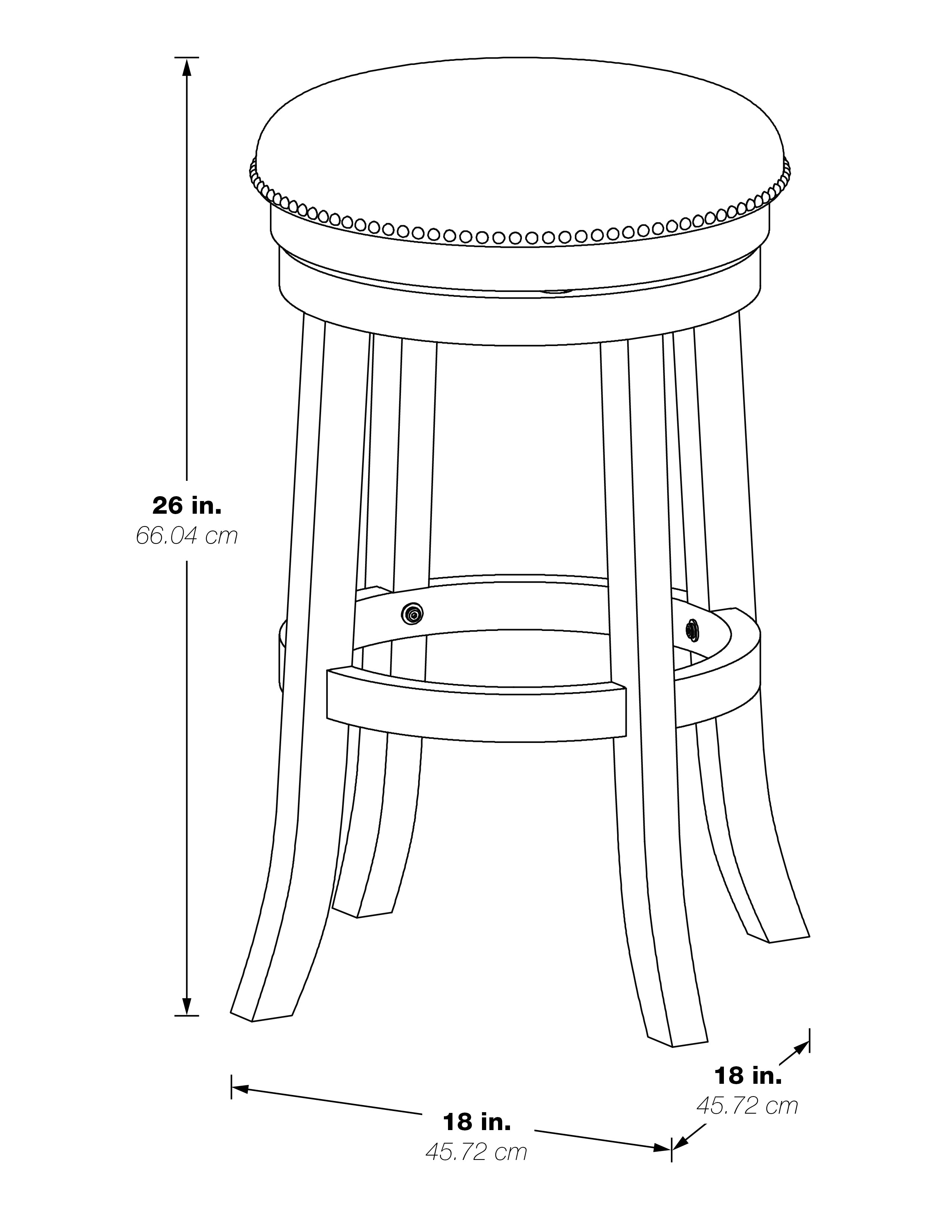 Round Backless Swivel Stool 2-Pack - Burnt Brown