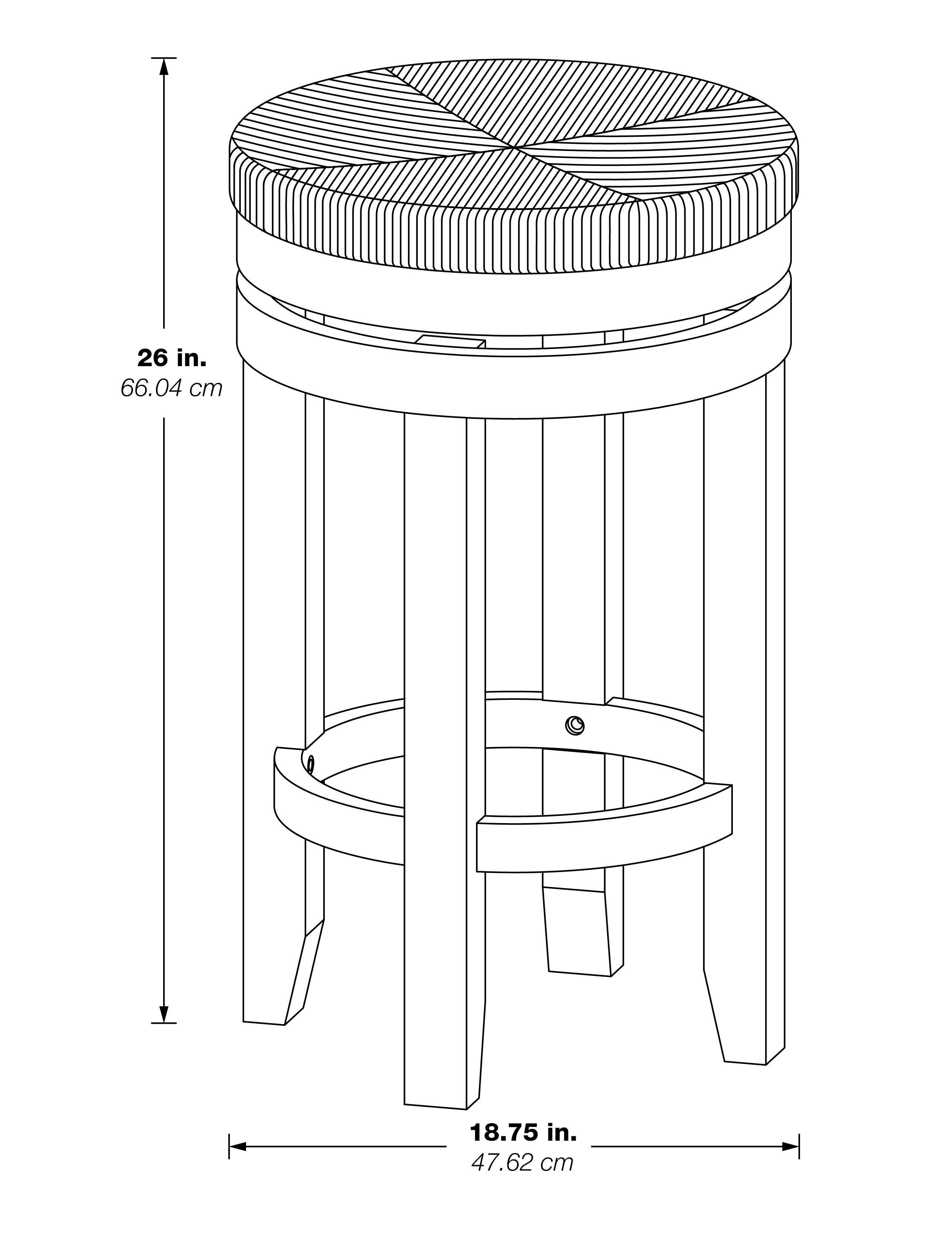 26" Swivel Stool 2 Pk - White