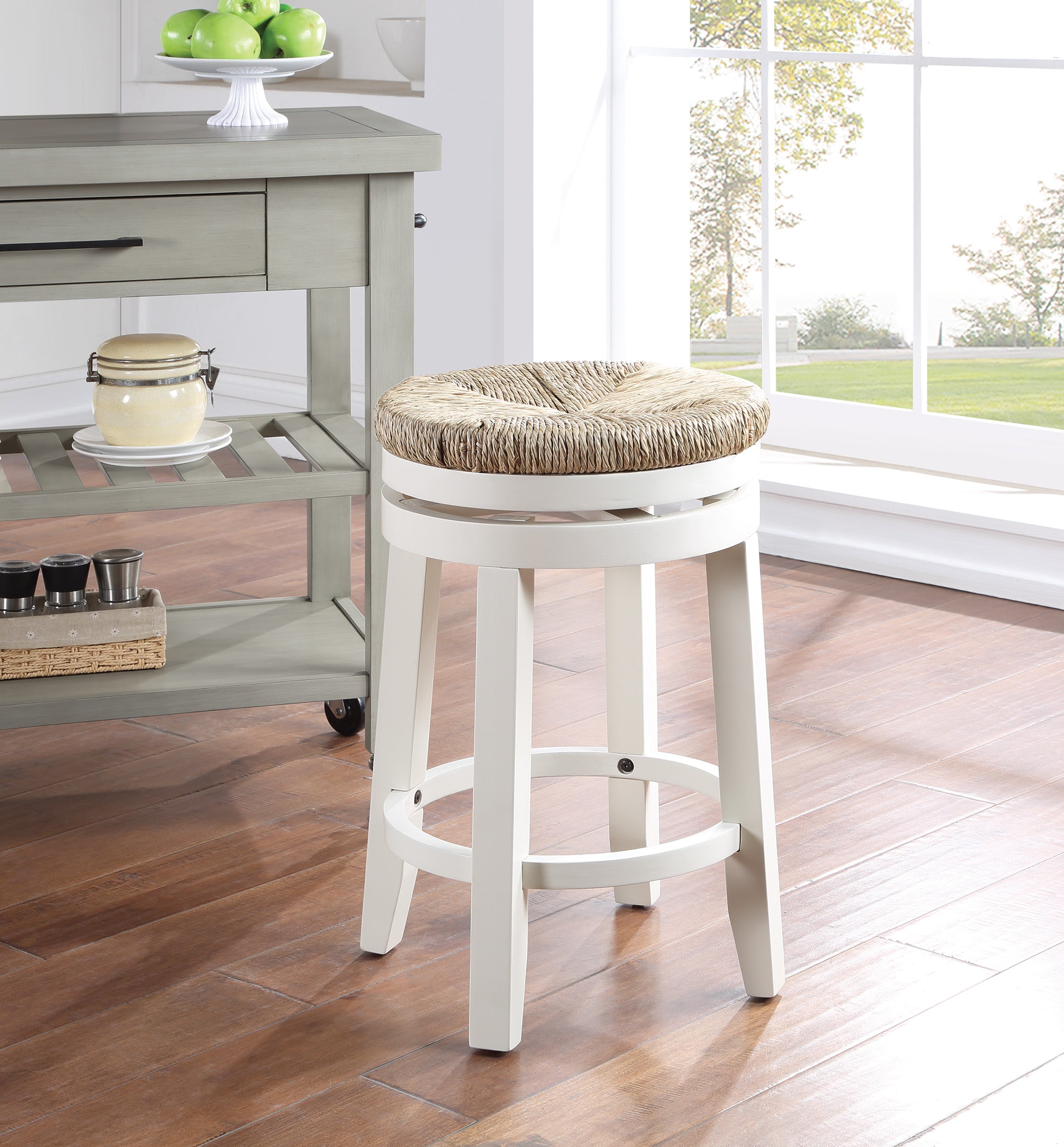 26" Swivel Stool 2 Pk - White