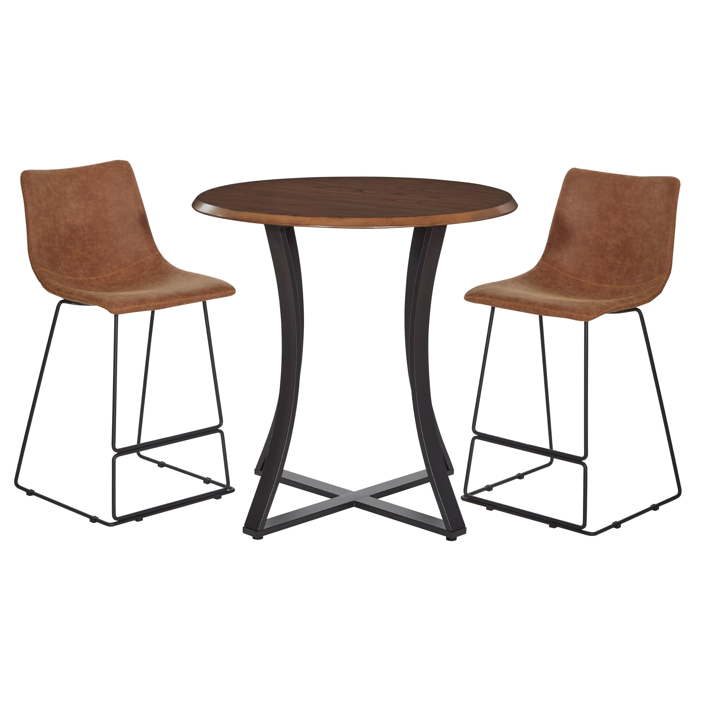 Metro 3-Piece Counter Height Table  - Oak Veneer/Sand