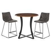 Metro 3-Piece Counter Height Table  - Oak Veneer/Charcoal