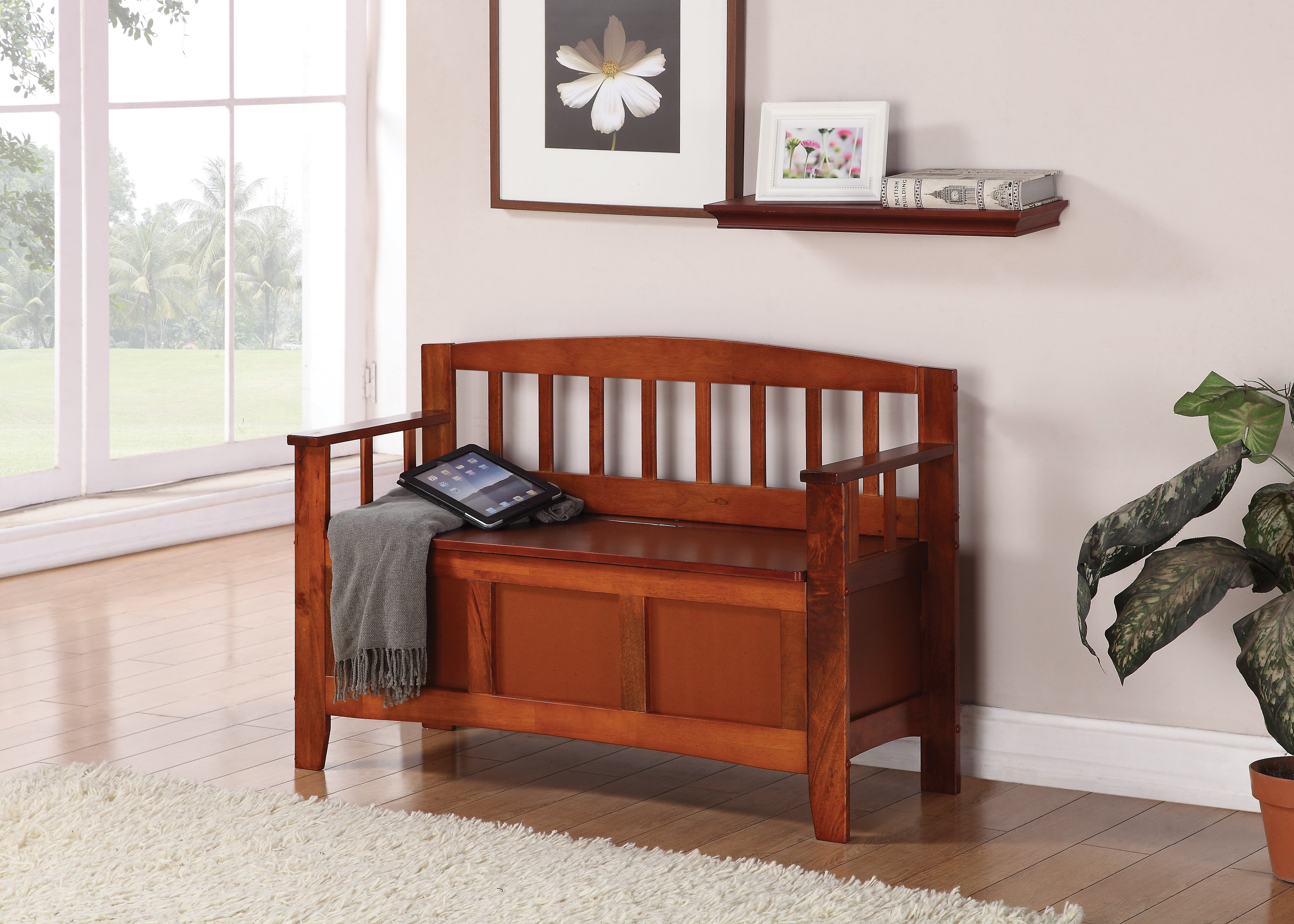 Metro Entry Way Bench - Walnut finish