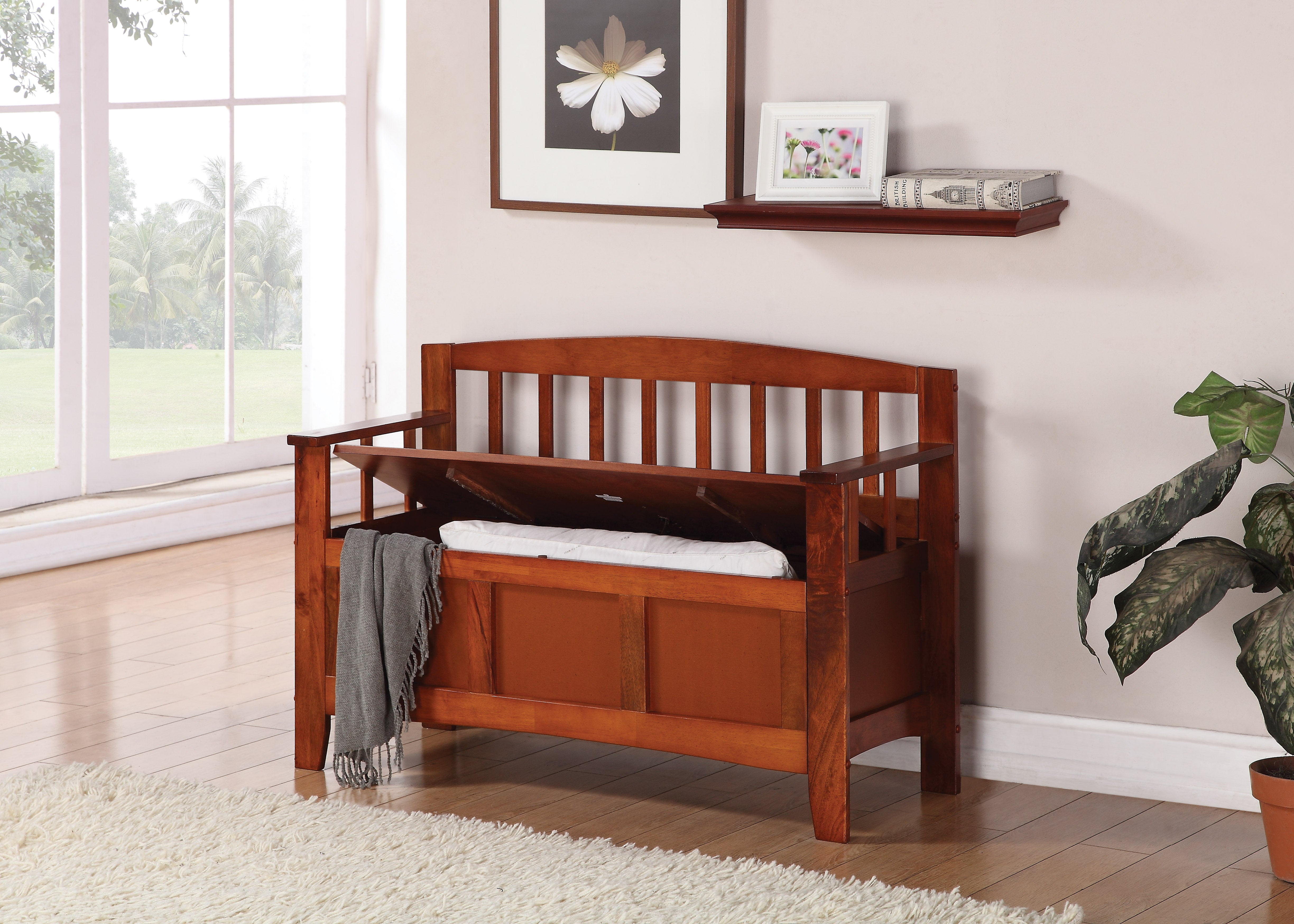 Metro Entry Way Bench - Walnut finish