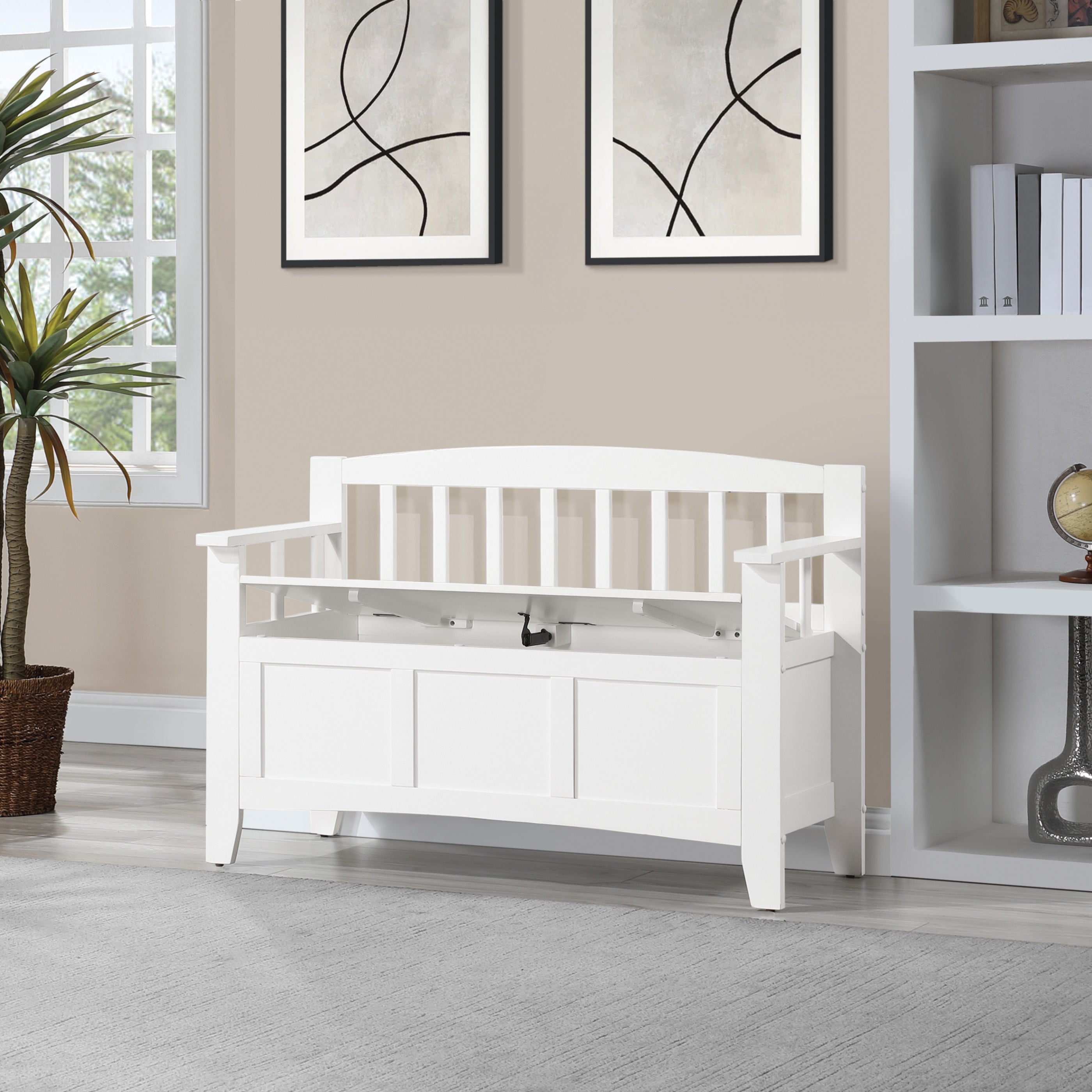 Metro Entry Way Bench - White finish