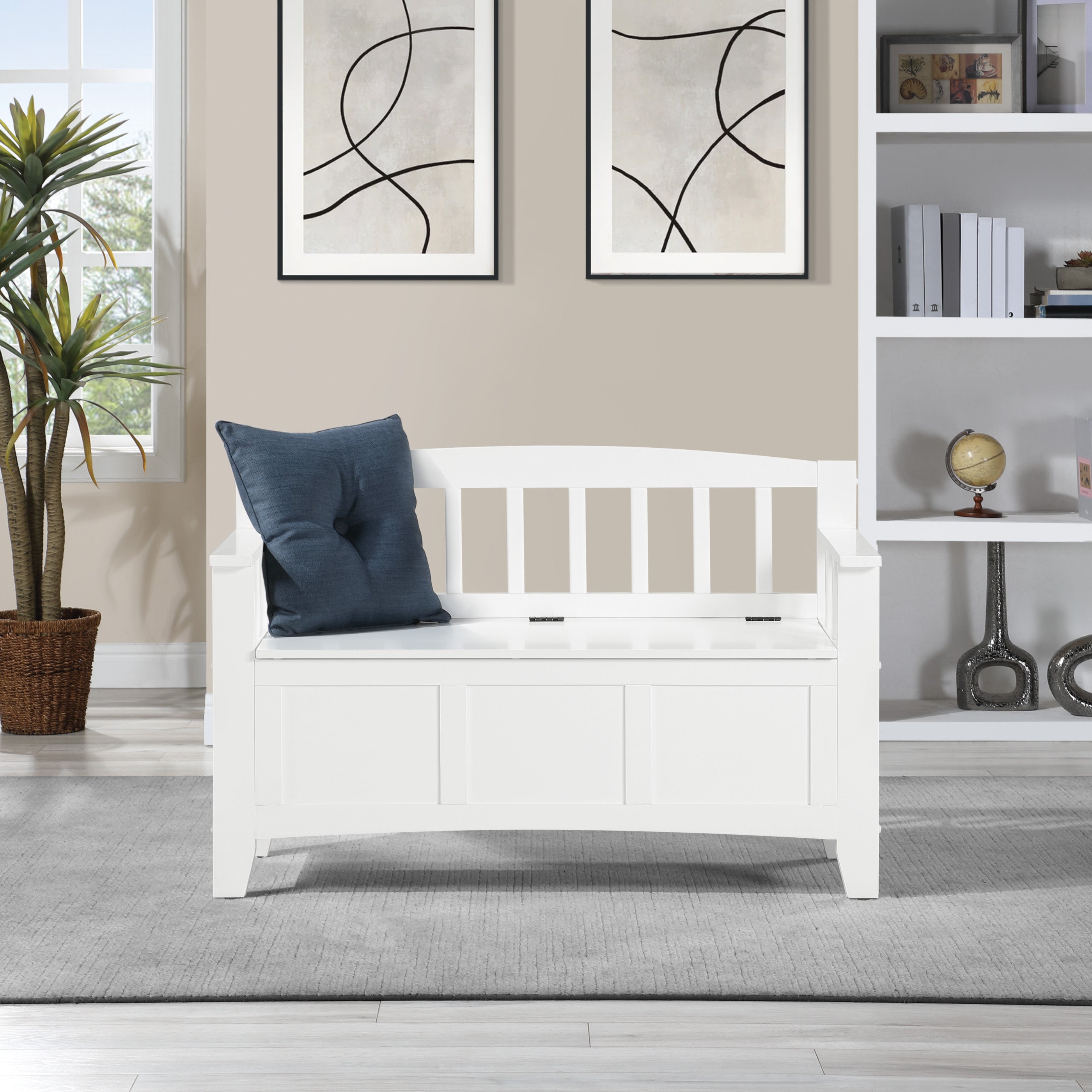 Metro Entry Way Bench - White finish