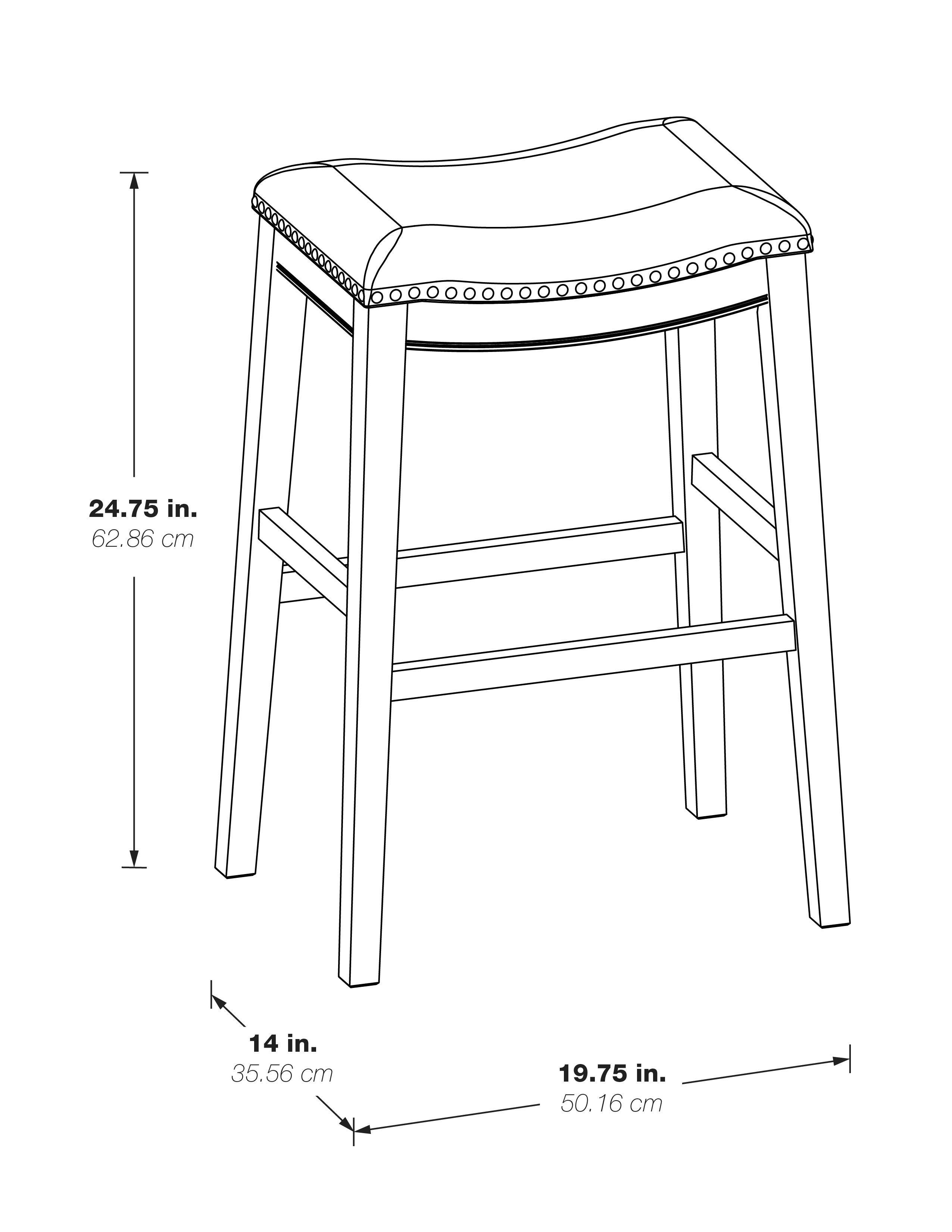 24" Saddle Stool 2-pack - Grey