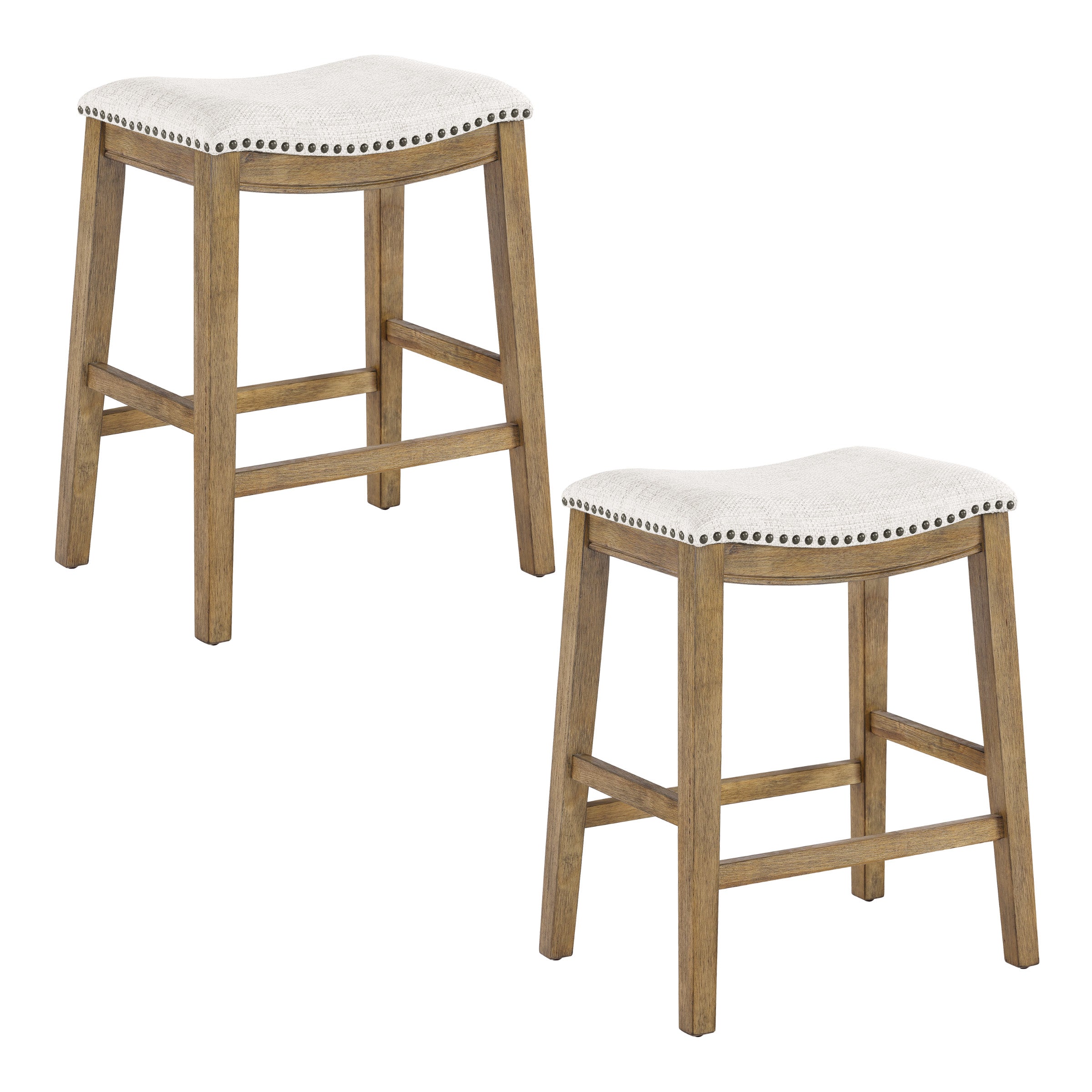 24" Saddle Stool 2-pack - Linen