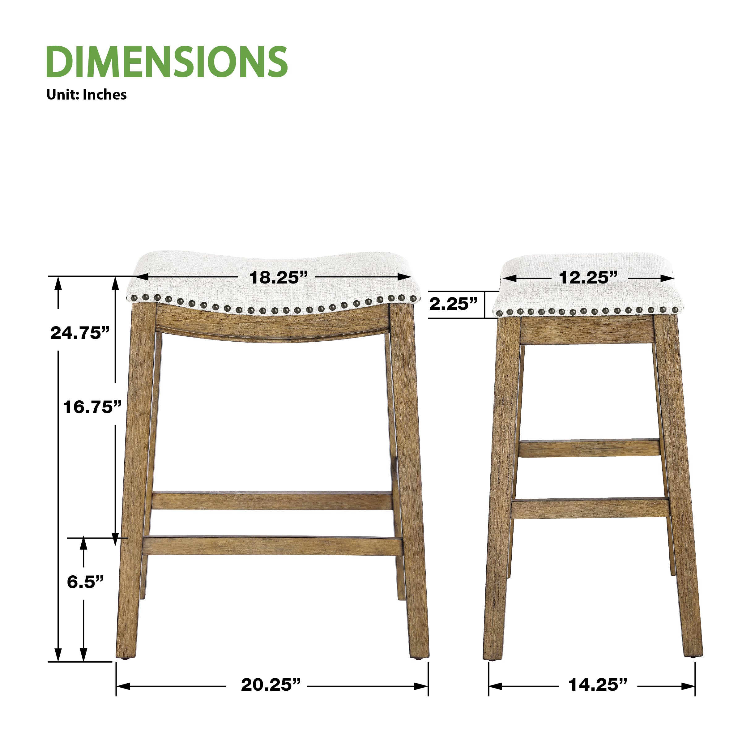 24" Saddle Stool 2-pack - Linen