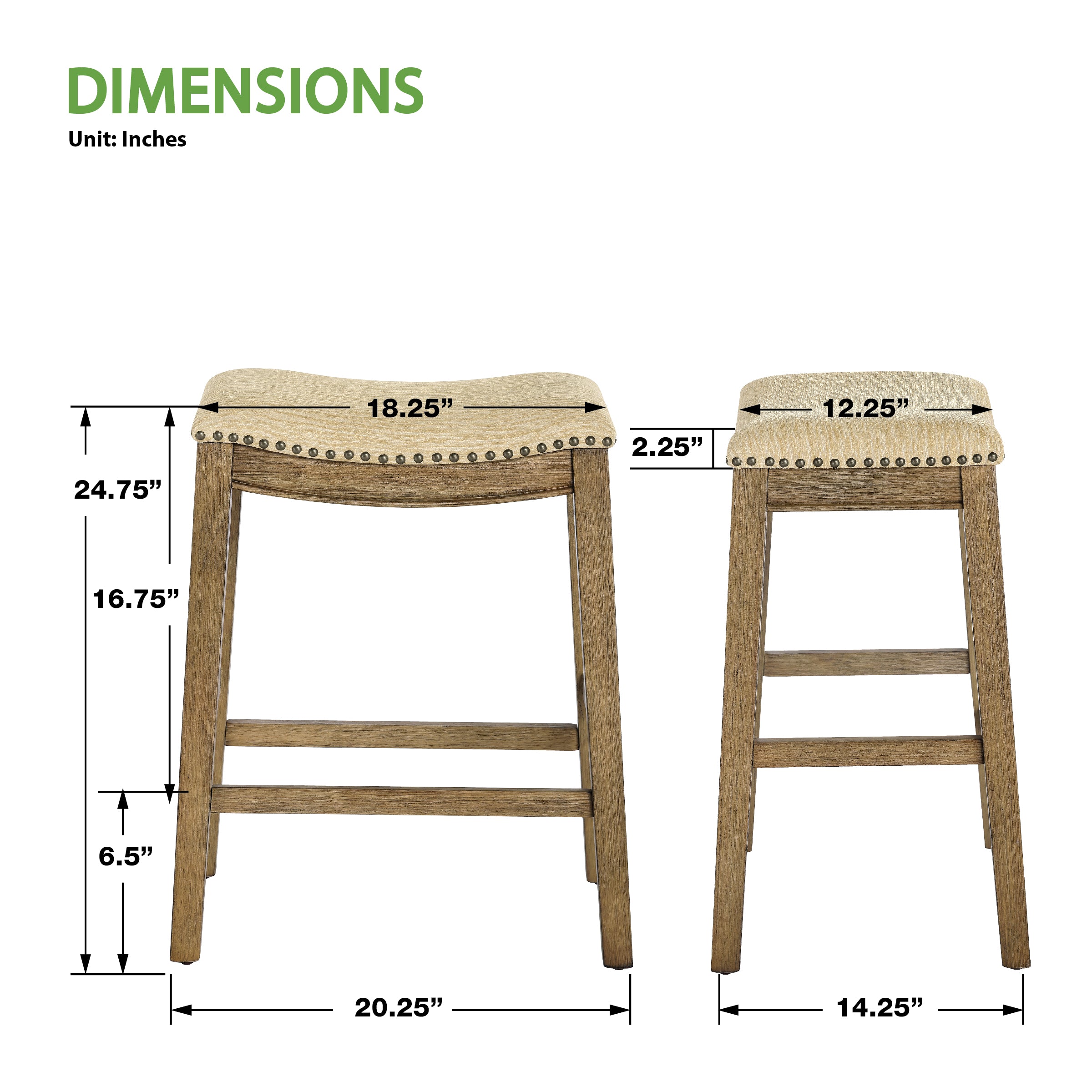 24" Saddle Stool 2-pack - Camel