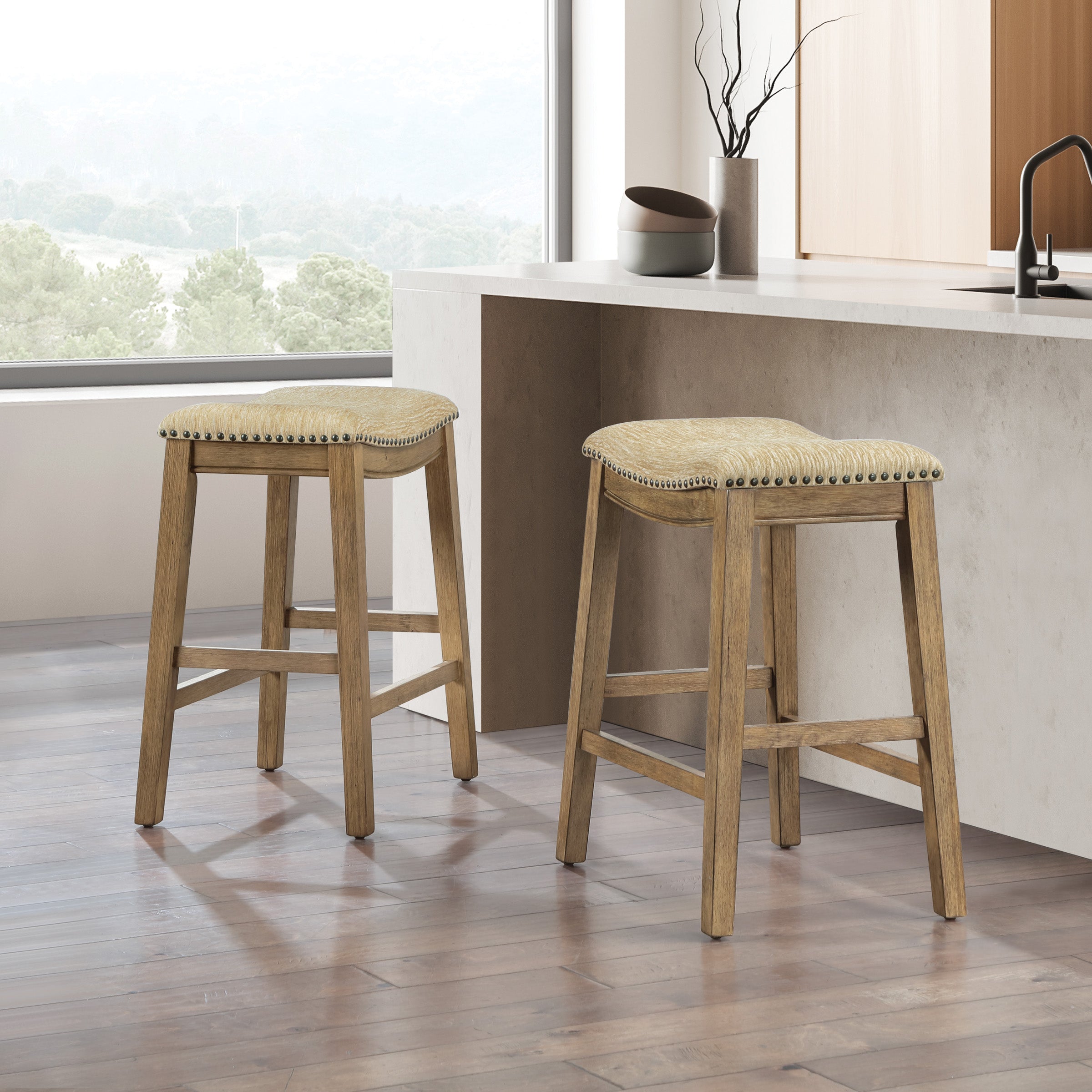24" Saddle Stool 2-pack - Camel