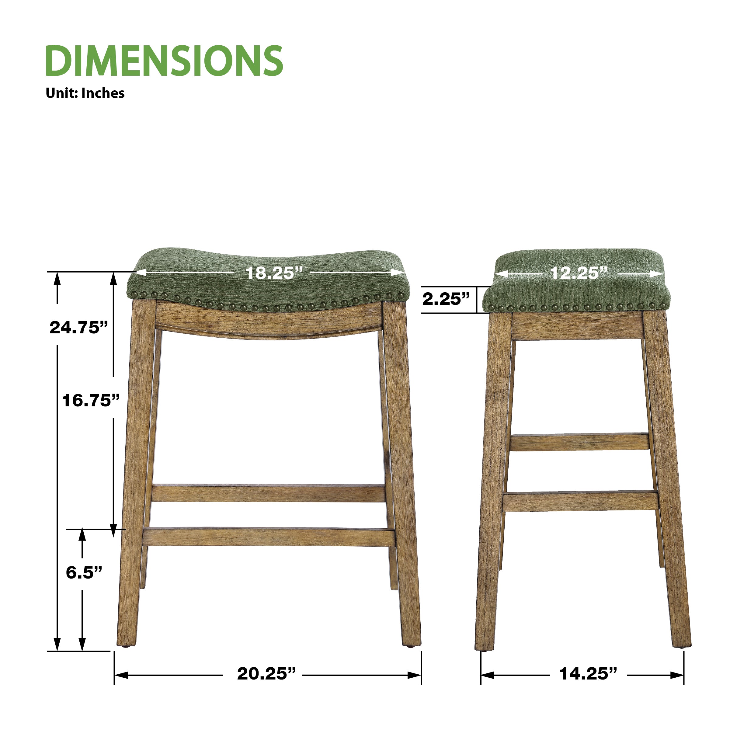 24" Saddle Stool 2-pack - Pine
