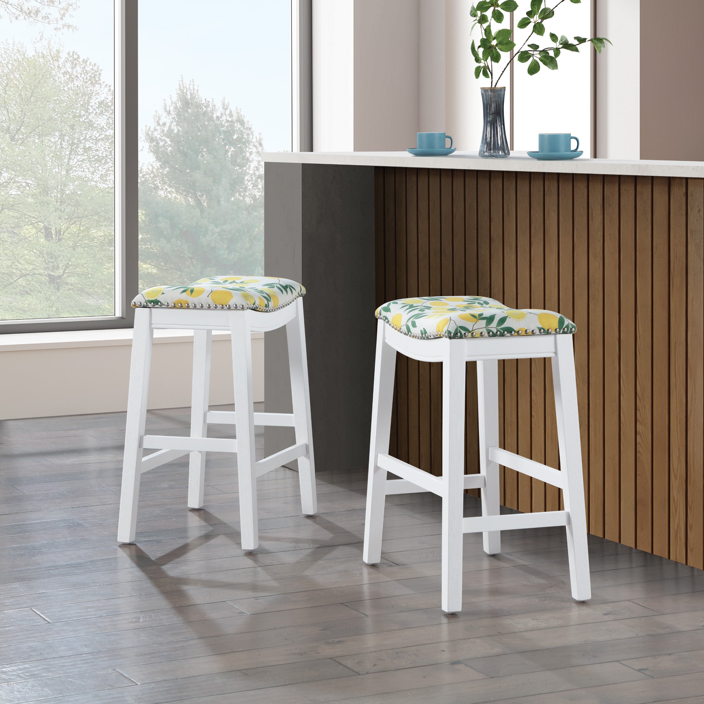 24" Saddle Stool 2-pack - Lemons
