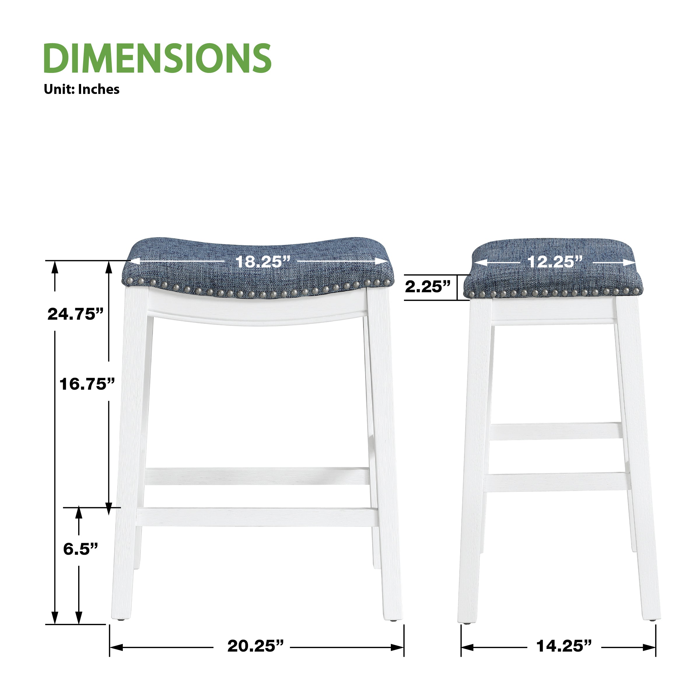 24" Saddle Stool 2-pack - Indigo